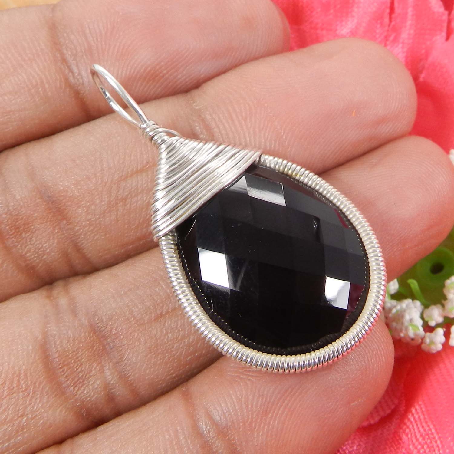 Bailey Amethyst Hydro Silver Wire Wrapped Designer Pendant