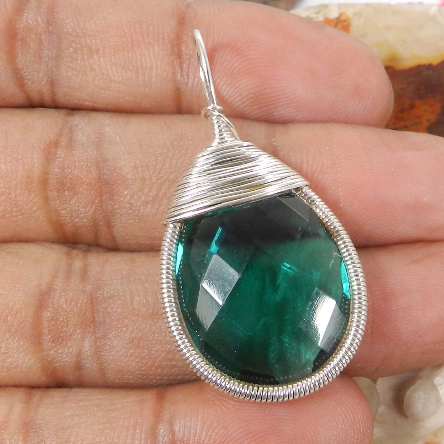 Bailey Amethyst Hydro Silver Wire Wrapped Designer Pendant