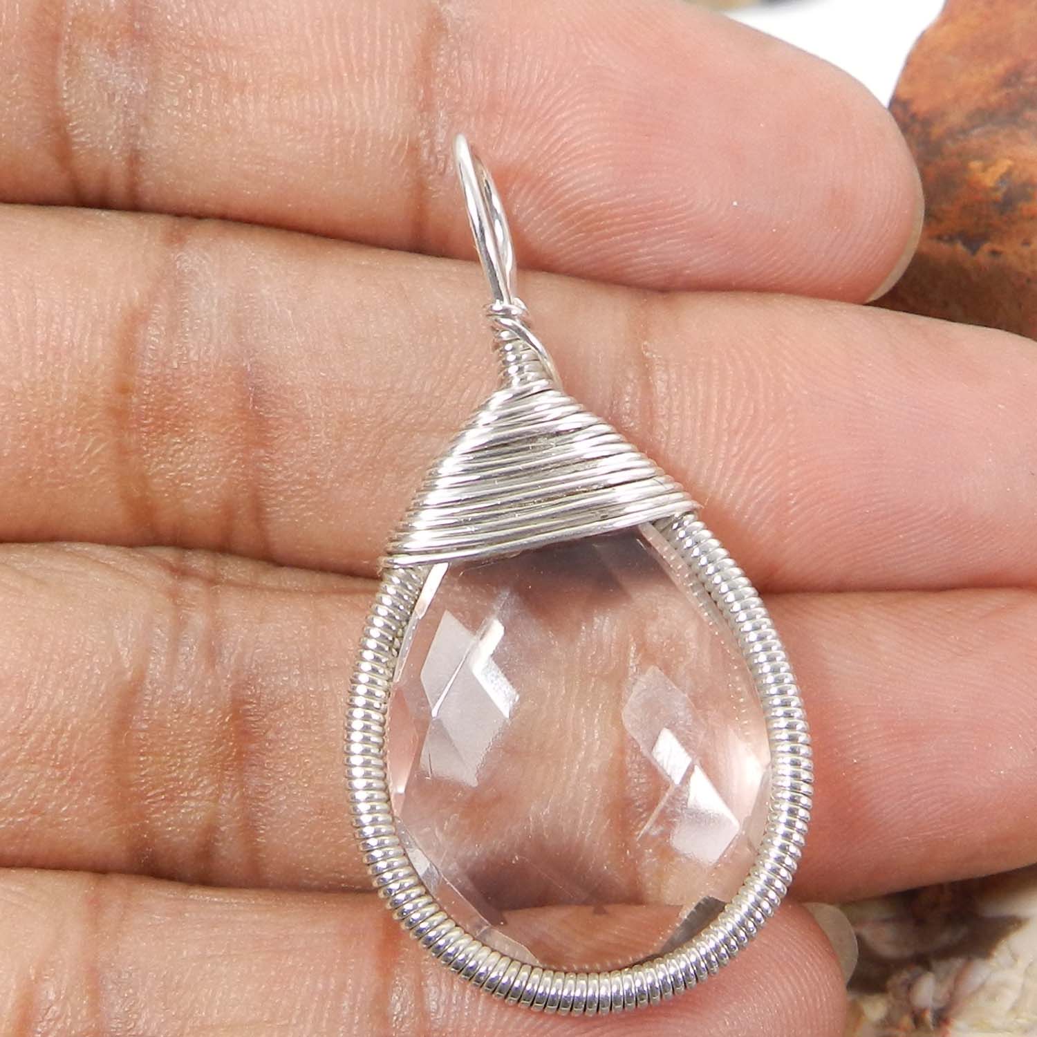 Bailey Amethyst Hydro Silver Wire Wrapped Designer Pendant