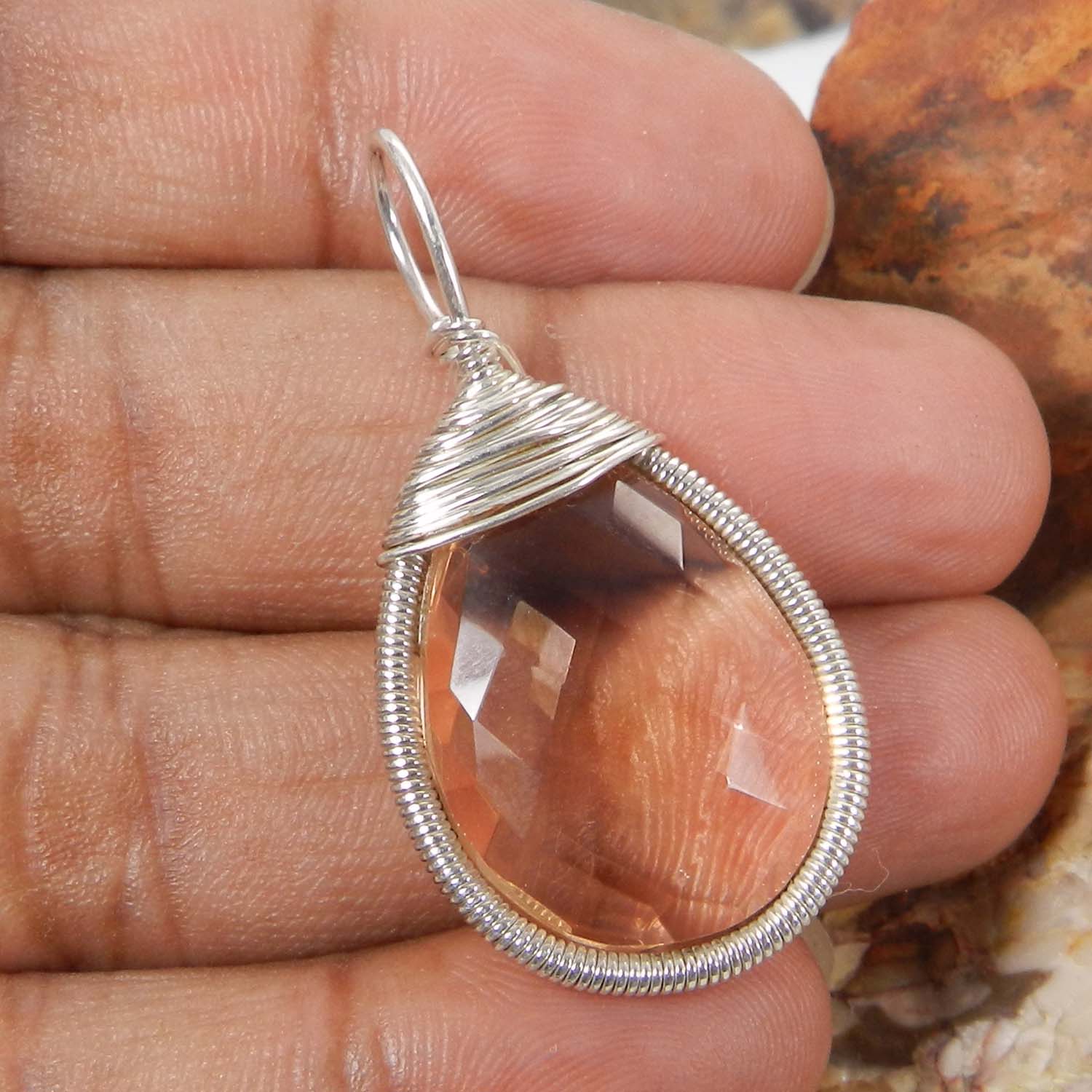 Bailey Amethyst Hydro Silver Wire Wrapped Designer Pendant
