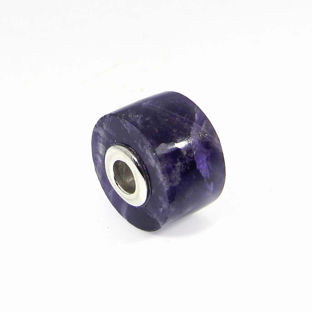 Blue hydro big hole gemstone silver core beads for necklace making