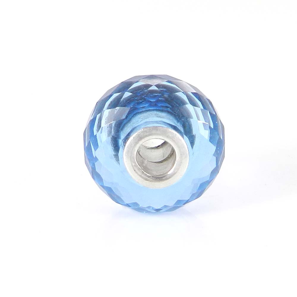 Blue topaz hydro big hole gemstone silver core beads for earring making