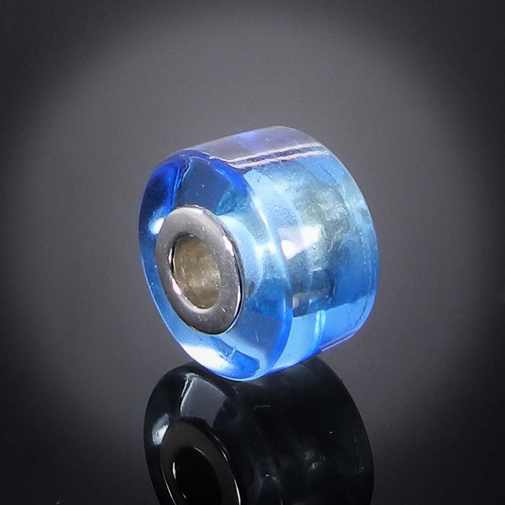 Blue topaz hydro big hole gemstone silver core beads for earring making