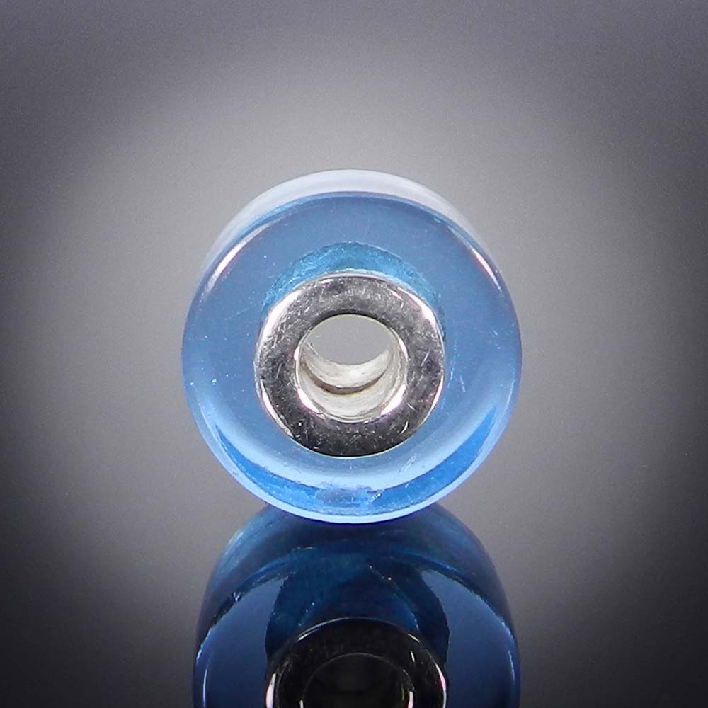 Blue topaz hydro big hole gemstone silver core beads for earring making