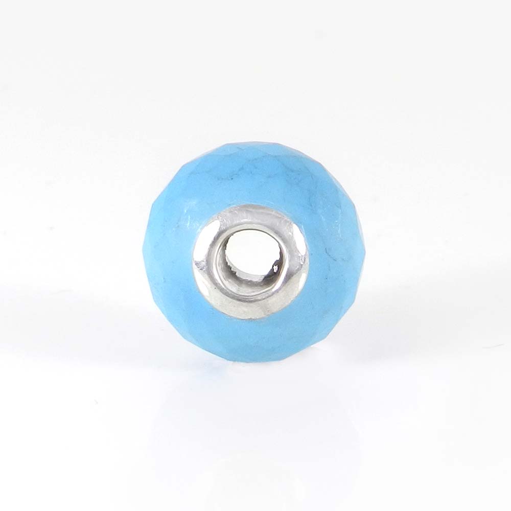 Brown sunstone big hole gemstone silver core beads for bracelet making