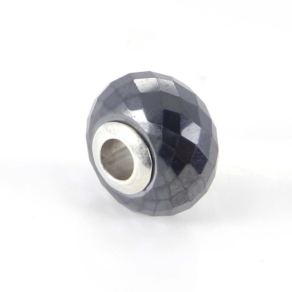 Brown sunstone big hole gemstone silver core beads for bracelet making