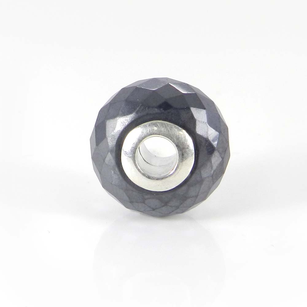 Brown sunstone big hole gemstone silver core beads for bracelet making
