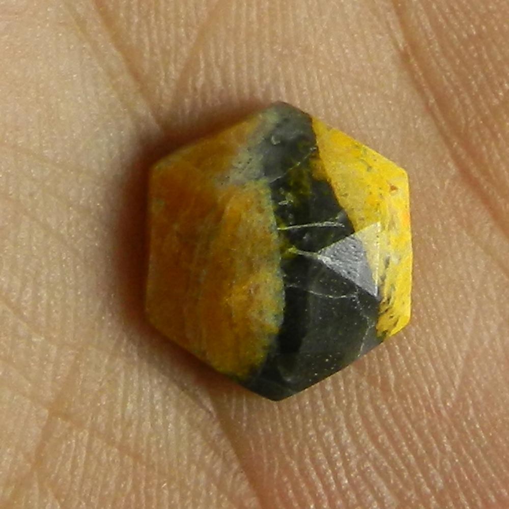 Bumble Bee Jasper 12x12mm Hexagon Rose Cut Loose Gemstone