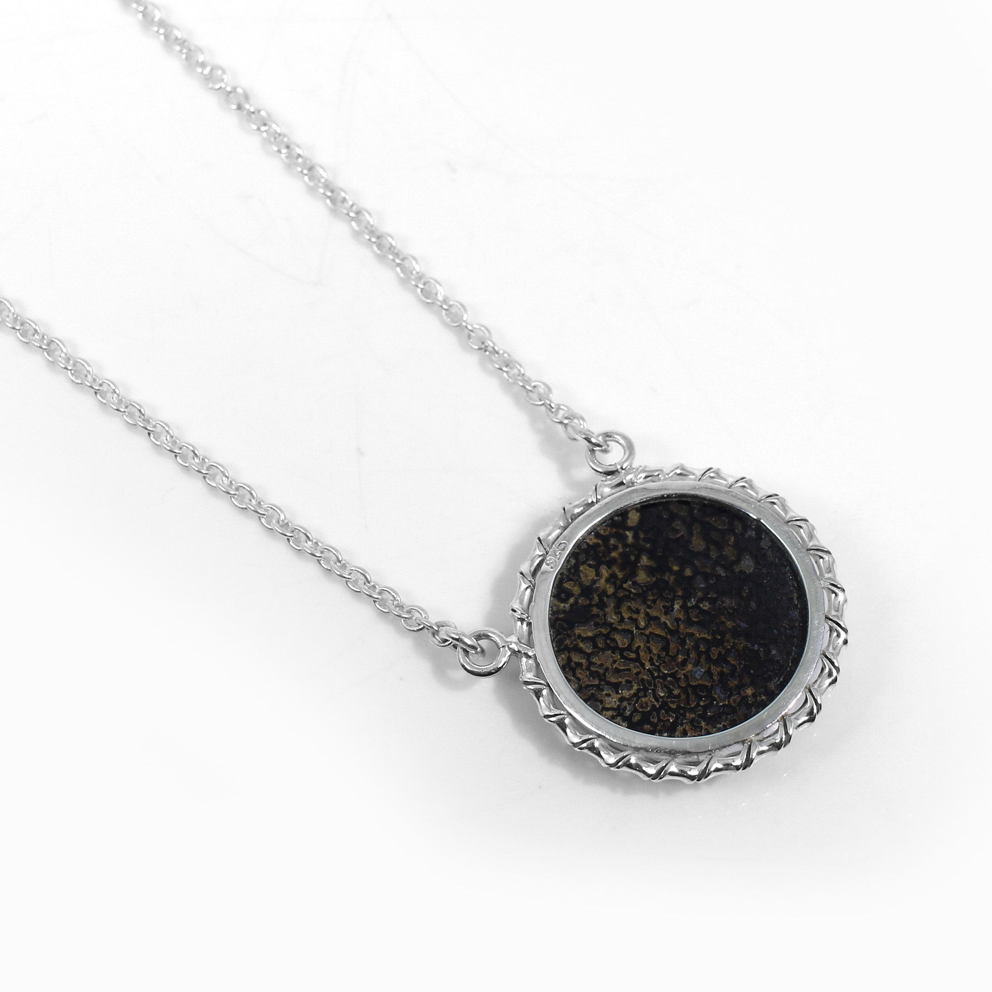 Dinosaur Bone Silver Chain Necklace