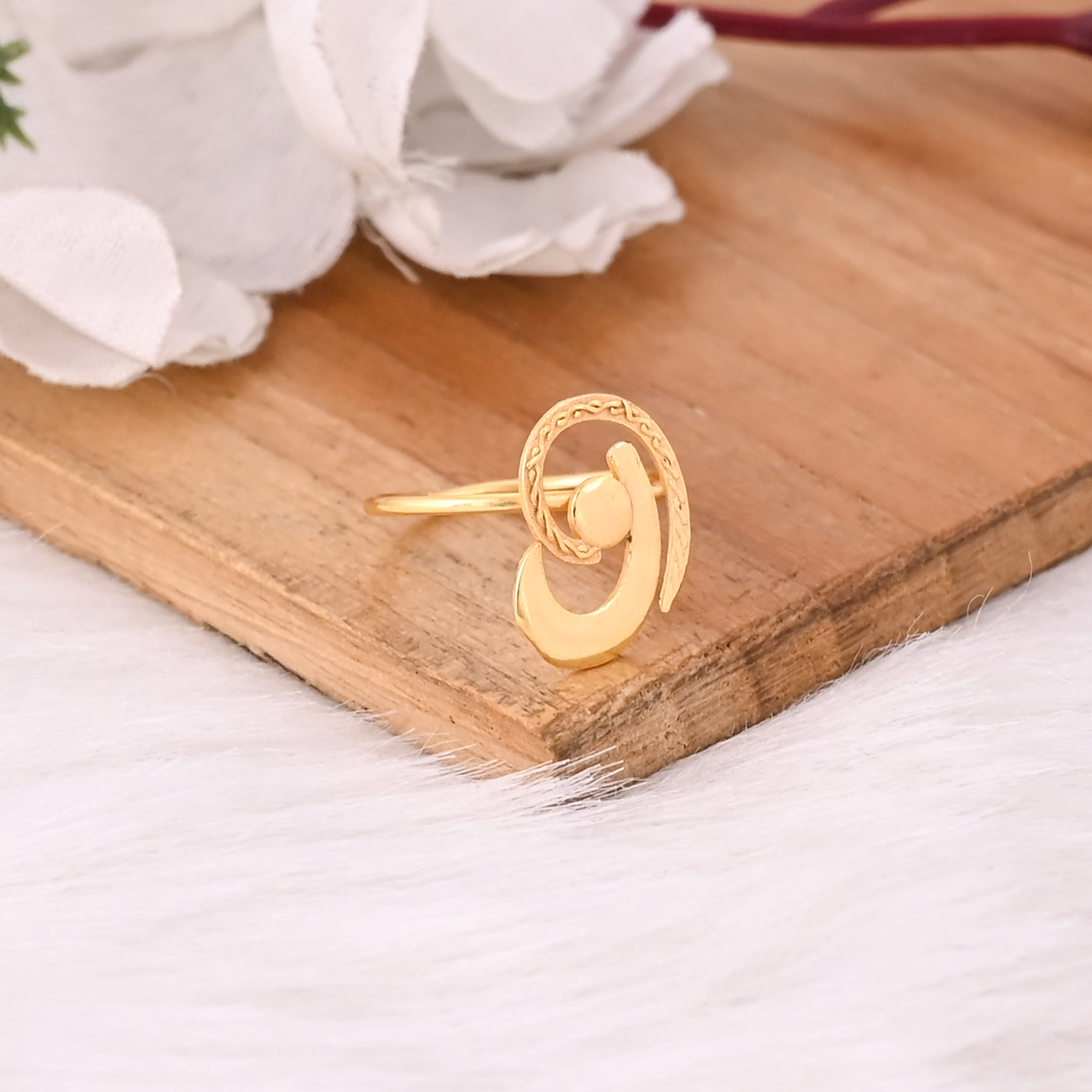 925 Sterling Silver Yellow Gold Plated Handmade Plain Designer Ring Adjustable Jewelry Stackable Ring