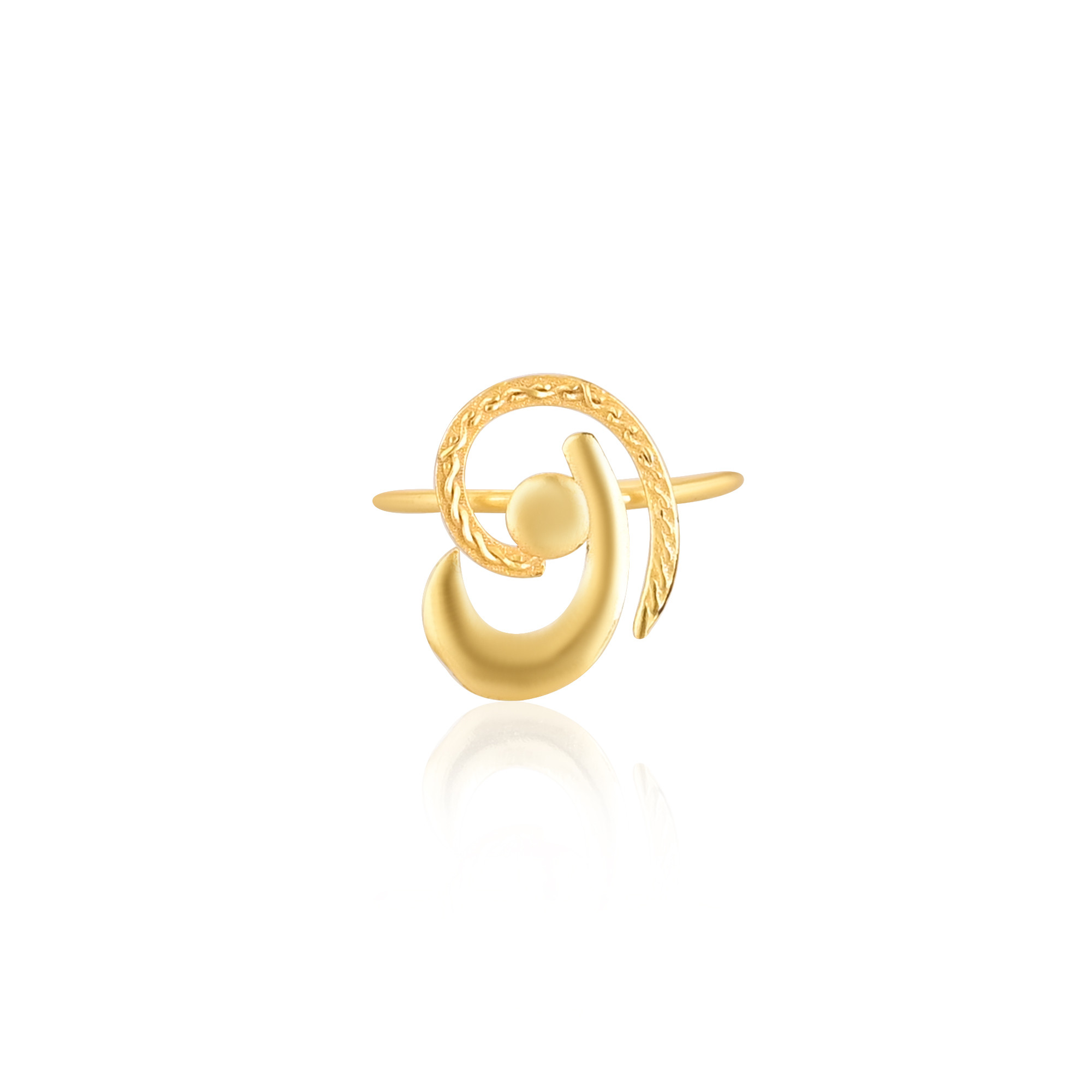 925 Sterling Silver Yellow Gold Plated Handmade Plain Designer Ring Adjustable Jewelry Stackable Ring
