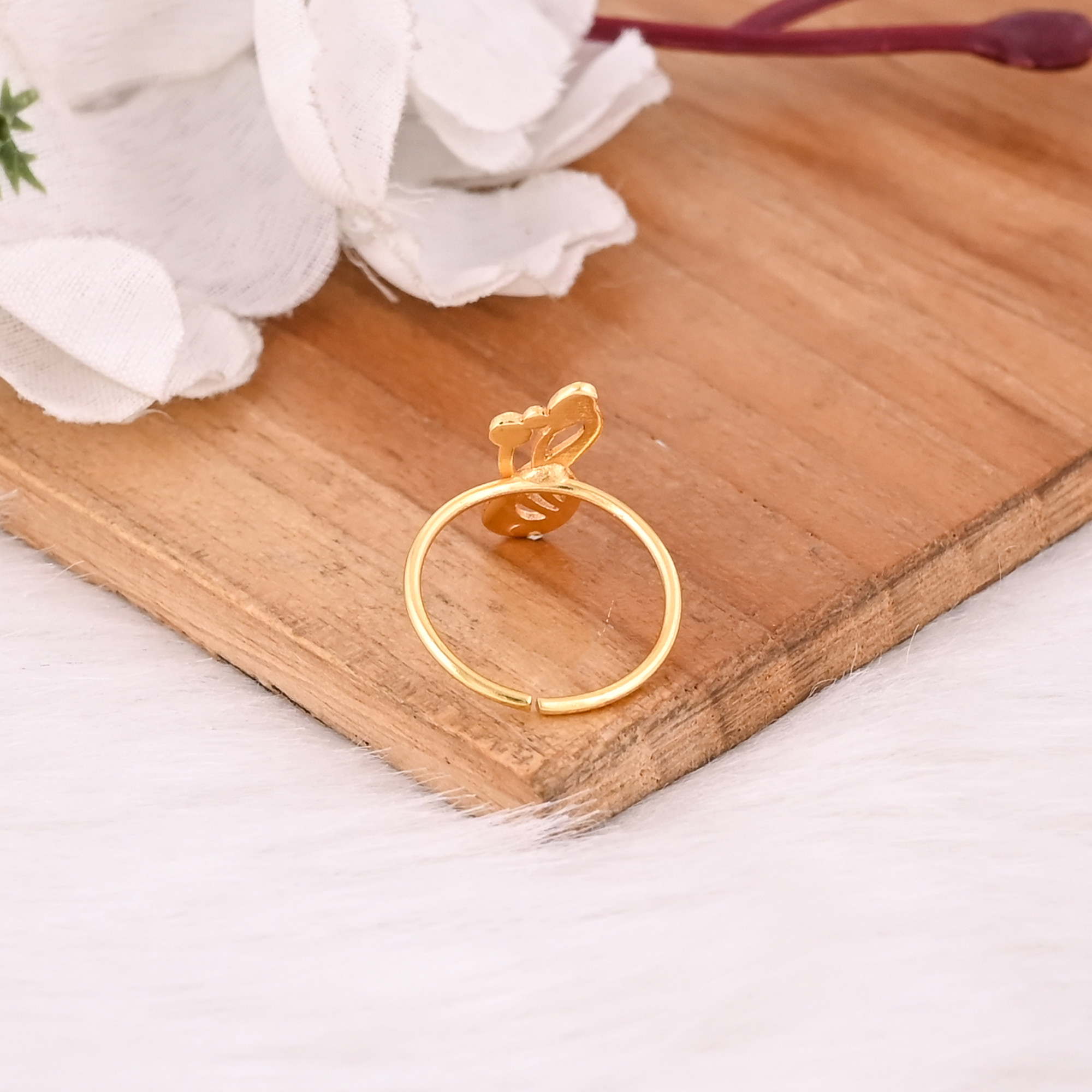 925 Sterling Silver Yellow Gold Plated Handmade Plain Designer Ring Unique Gift For Her Adjustable Jewelry Fine Rings
