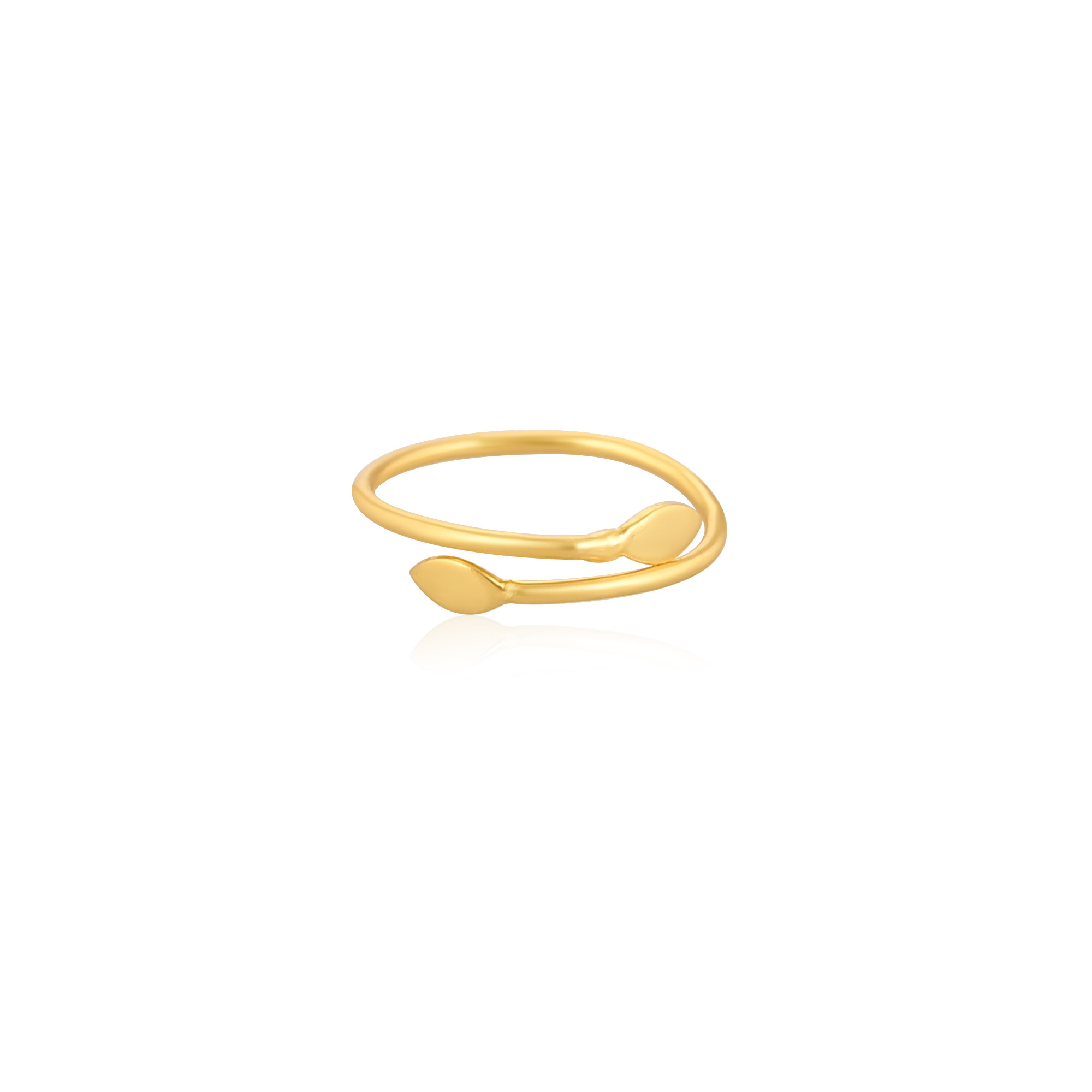925 Sterling Silver Yellow Gold Plated Handmade Plain Adjustable Ring Lightweight Jewelry Dailywear Ring