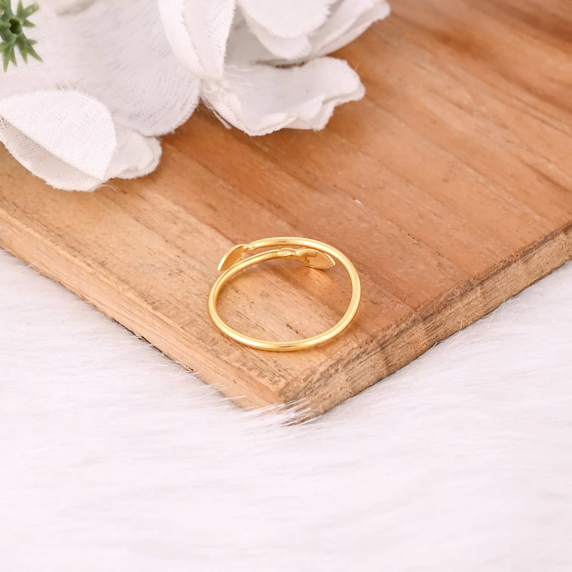 925 Sterling Silver Yellow Gold Plated Handmade Plain Adjustable Ring Lightweight Jewelry Dailywear Ring