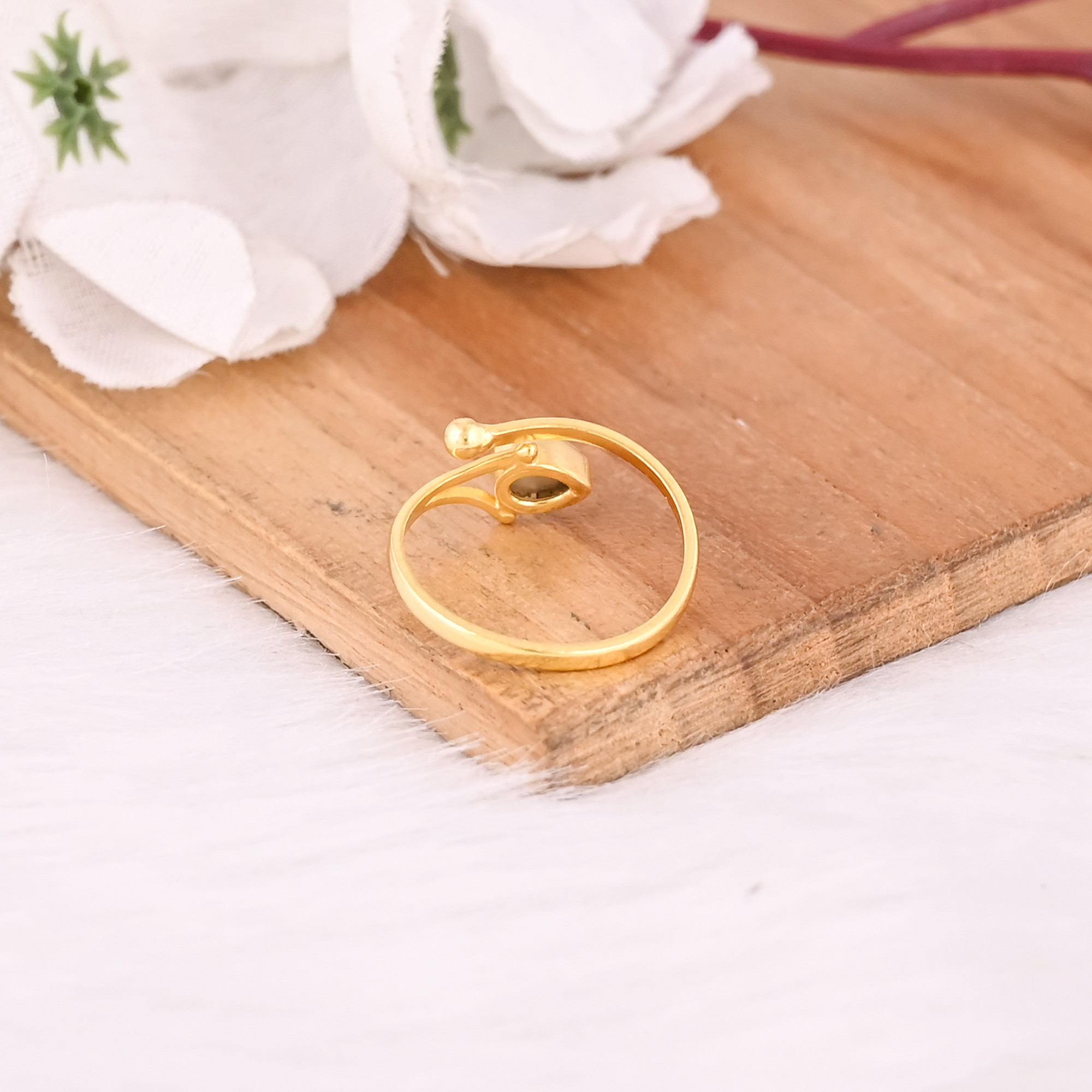 925 Sterling Silver Mother Of Pearl Gemstone Yellow Gold Plated Designer Ring Statement Adjustable Handmade Jewelry