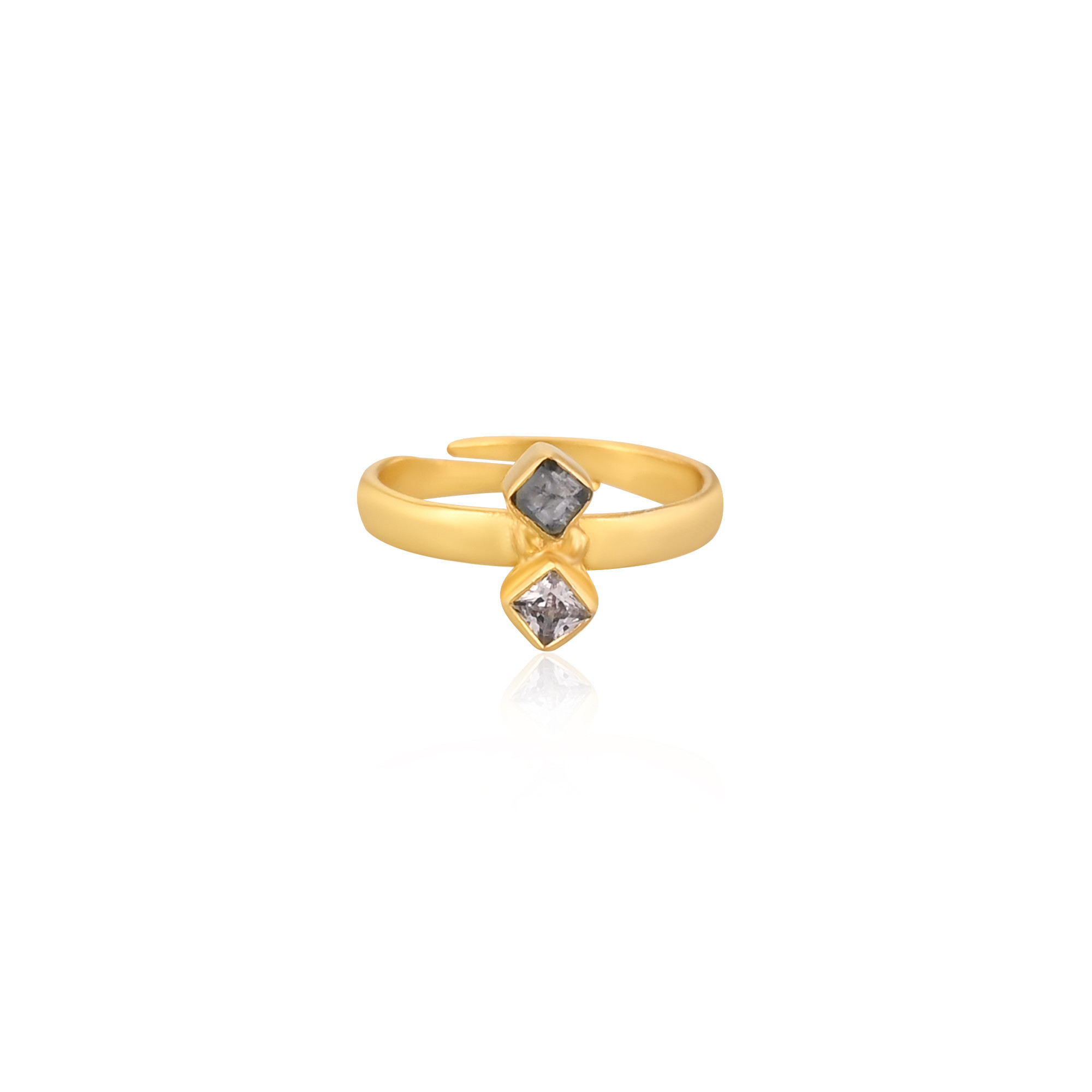 Apatite CZ Gemstone Solid 925 Sterling Silver Yellow Gold Plated Designer Ring Gift For Her Handmade Jewelry Adjustable Rings
