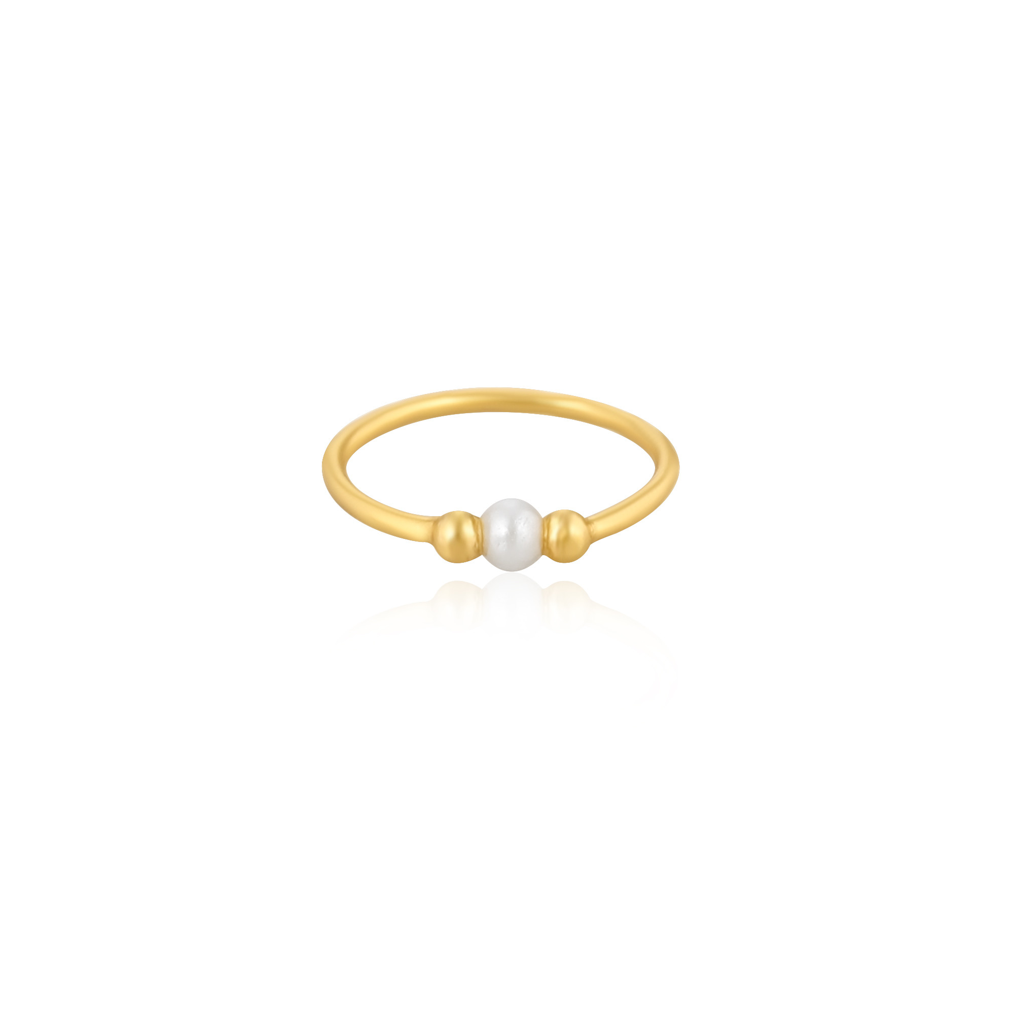 Synthetic Pearl Gemstone Solid 925 Sterling Silver Yellow Gold Plated Birthday Gift Womens Ring Handmade Jewelry Fine Ring