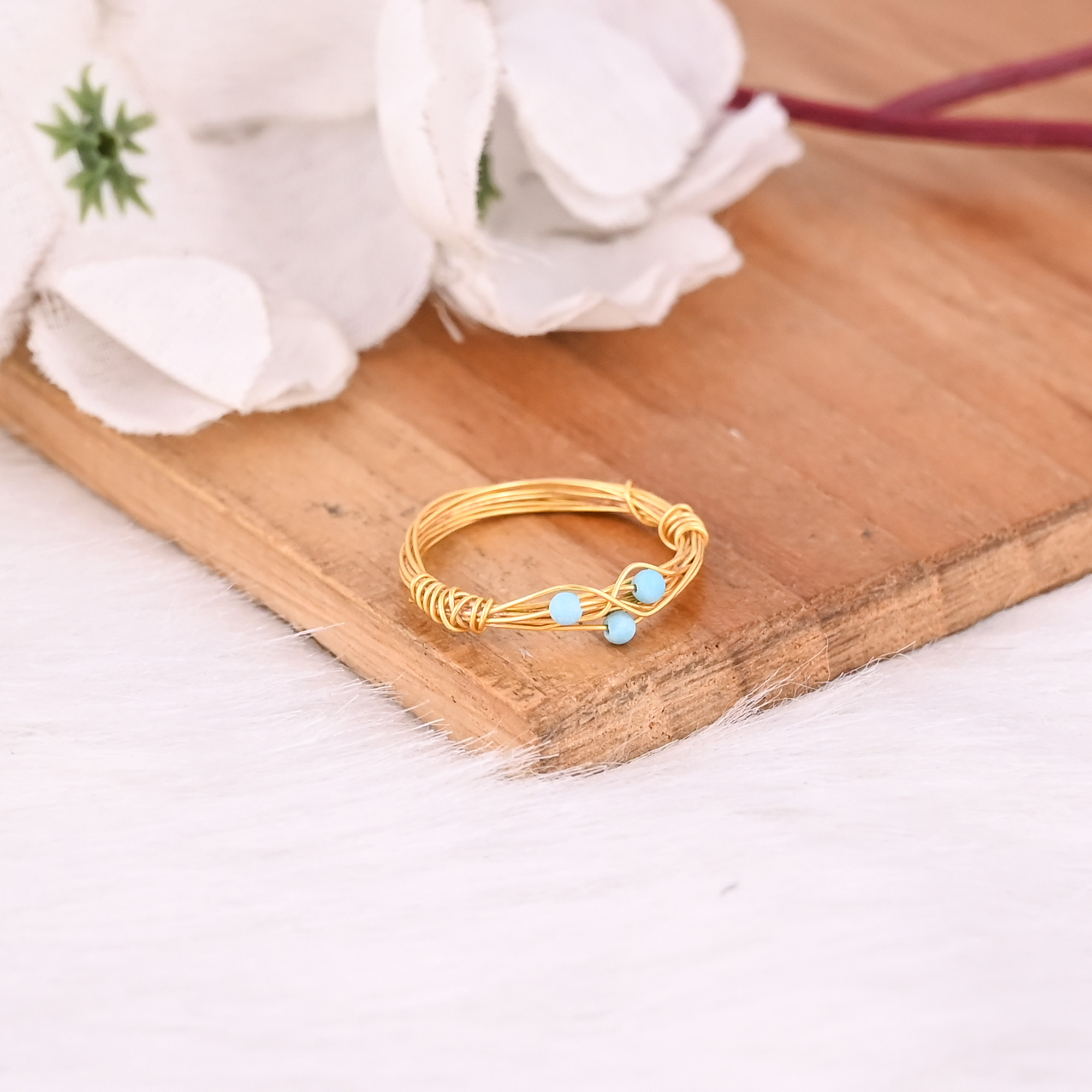 Turquoise Gemstone Solid 925 Sterling Silver Yellow Gold Plated Women Handmade Designer Ring Jewelry