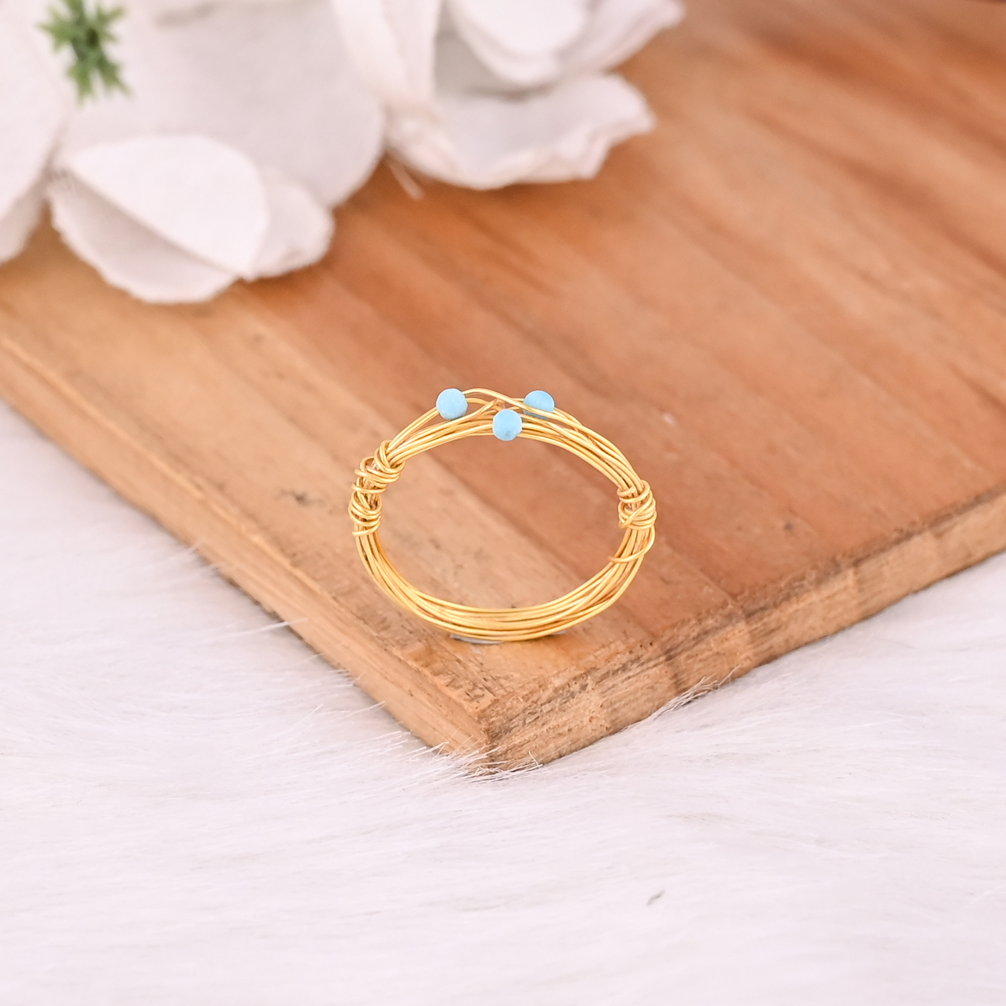 Turquoise Gemstone Solid 925 Sterling Silver Yellow Gold Plated Women Handmade Designer Ring Jewelry