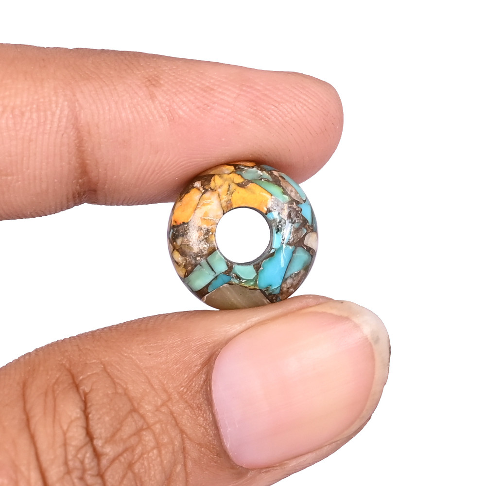 Image of Oyster Copper Turquoise Beads 14x8x5mm Natural Gemstone for Jewelry Making