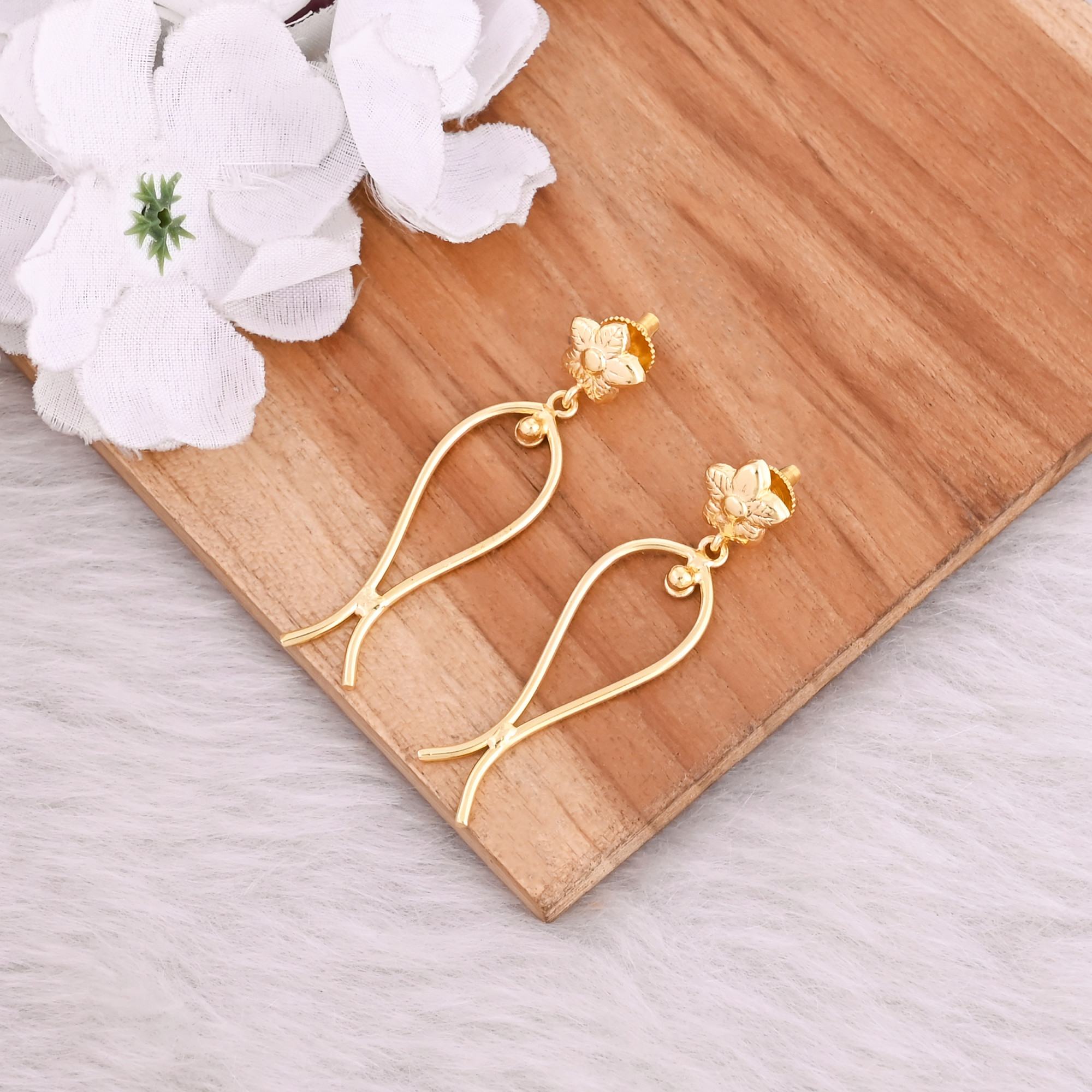 Brass Yellow Gold Plated Brass Handmade Designer Stud Earring Wholesale Lot 25 Pairs