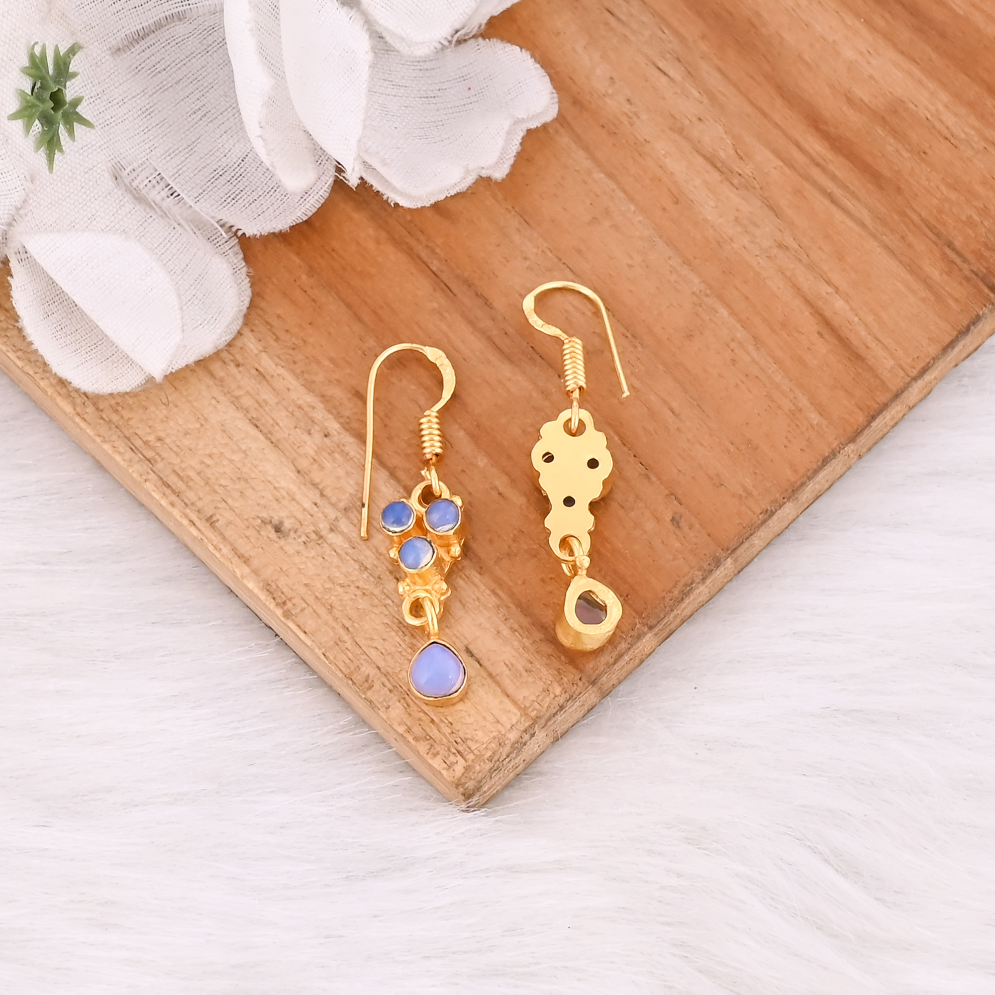 Elegant Opalite Gemstone Earrings Handmade Fashion Jewelry for Women