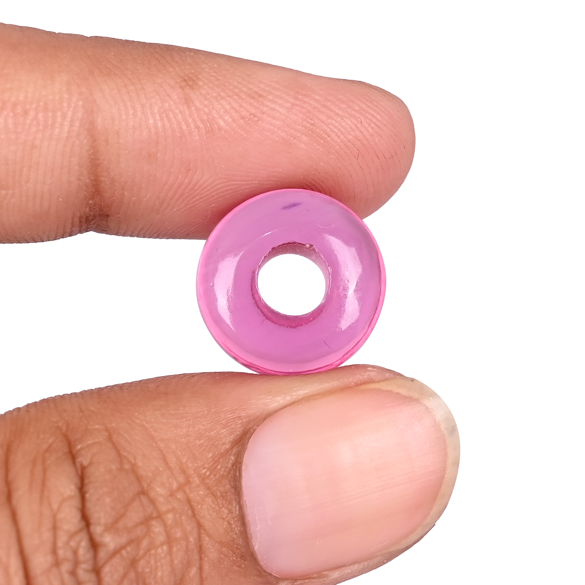 Pink Tourmaline Hydro Beads 11 Carat 14x8x5mm Synthetic Gemstone for Jewelry Making