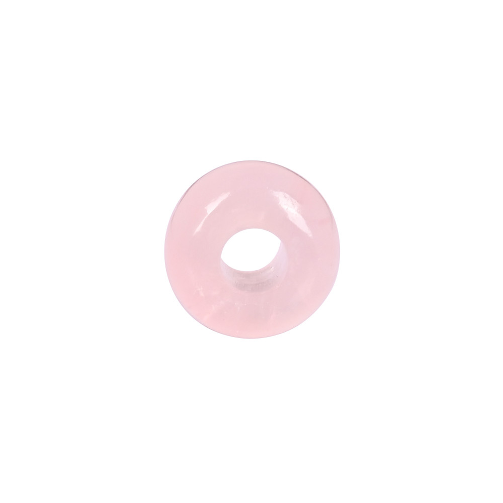 Image of Rose Quartz Donut Bead 14x8x5mm Natural Pink Gemstone for Jewelry Making