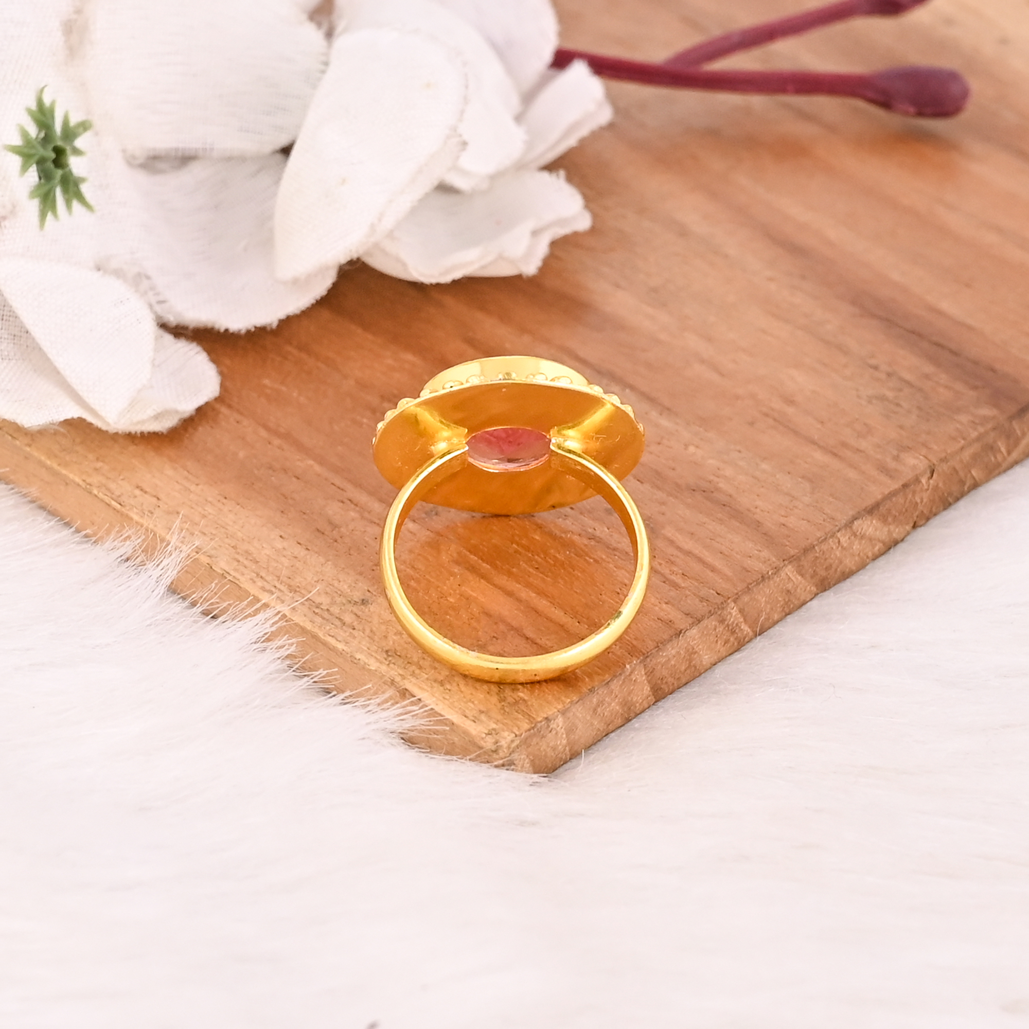 Pink Tourmaline Hydro Ring Handmade Adjustable Fashion Jewelry for Women