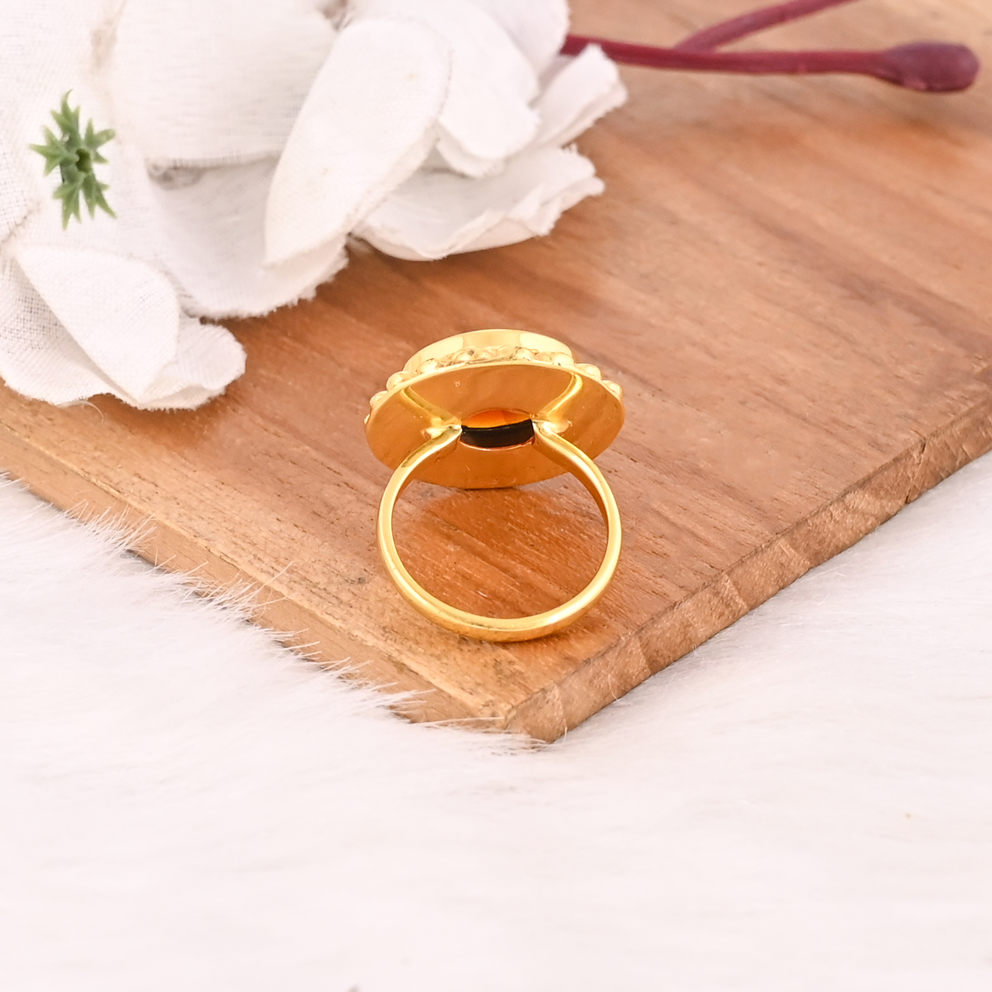 Classic Garnet Hydro Stylish Ring for Women Elegant Fashion Gemstone Jewelry
