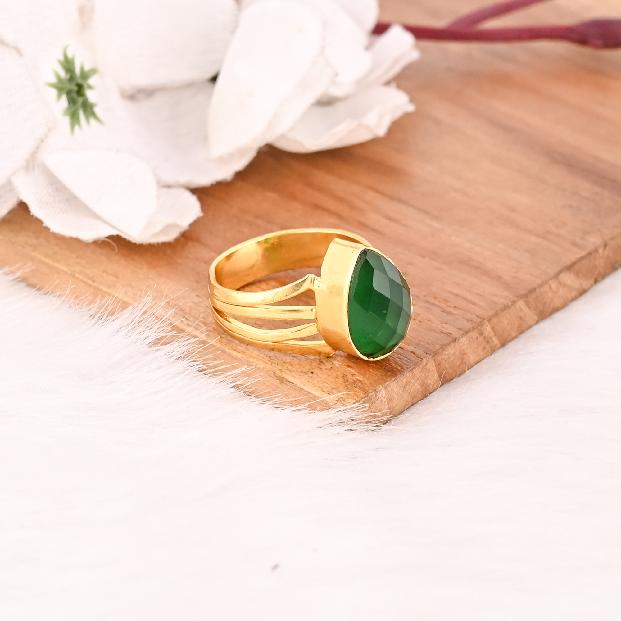 Designer Green Hydro Ring Handmade Gemstone Stylish Jewelry for Women