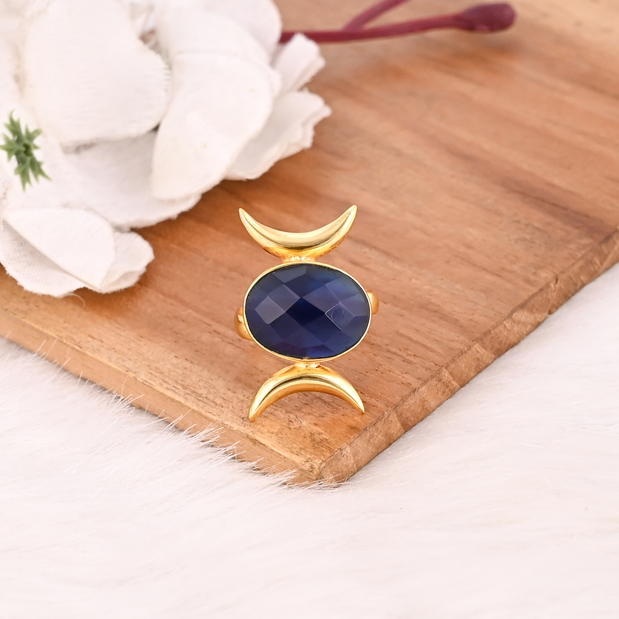 Ink Blue Hydro Fashion Ring for Women Stylish Daily Wear Accessory