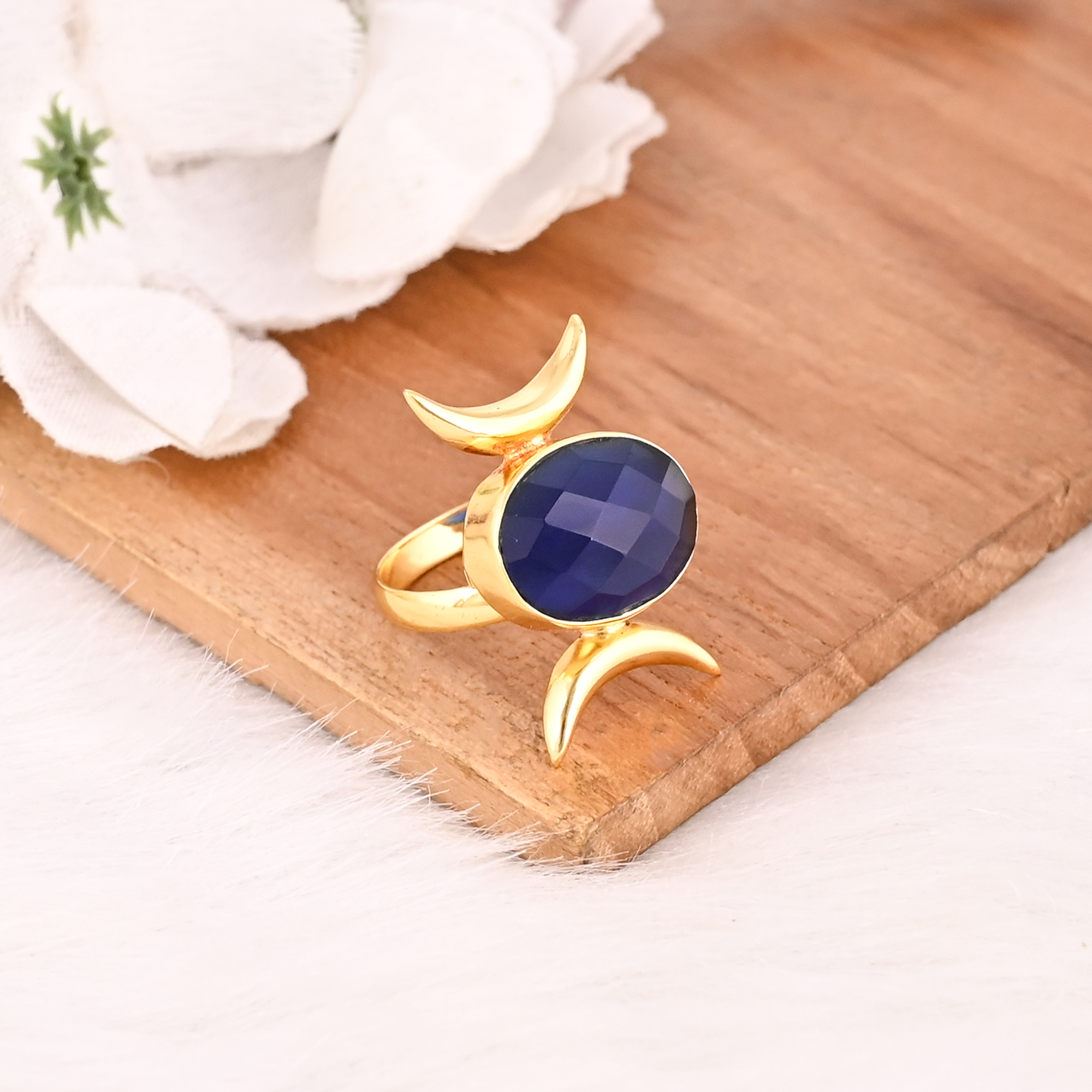 Ink Blue Hydro Fashion Ring for Women Stylish Daily Wear Accessory