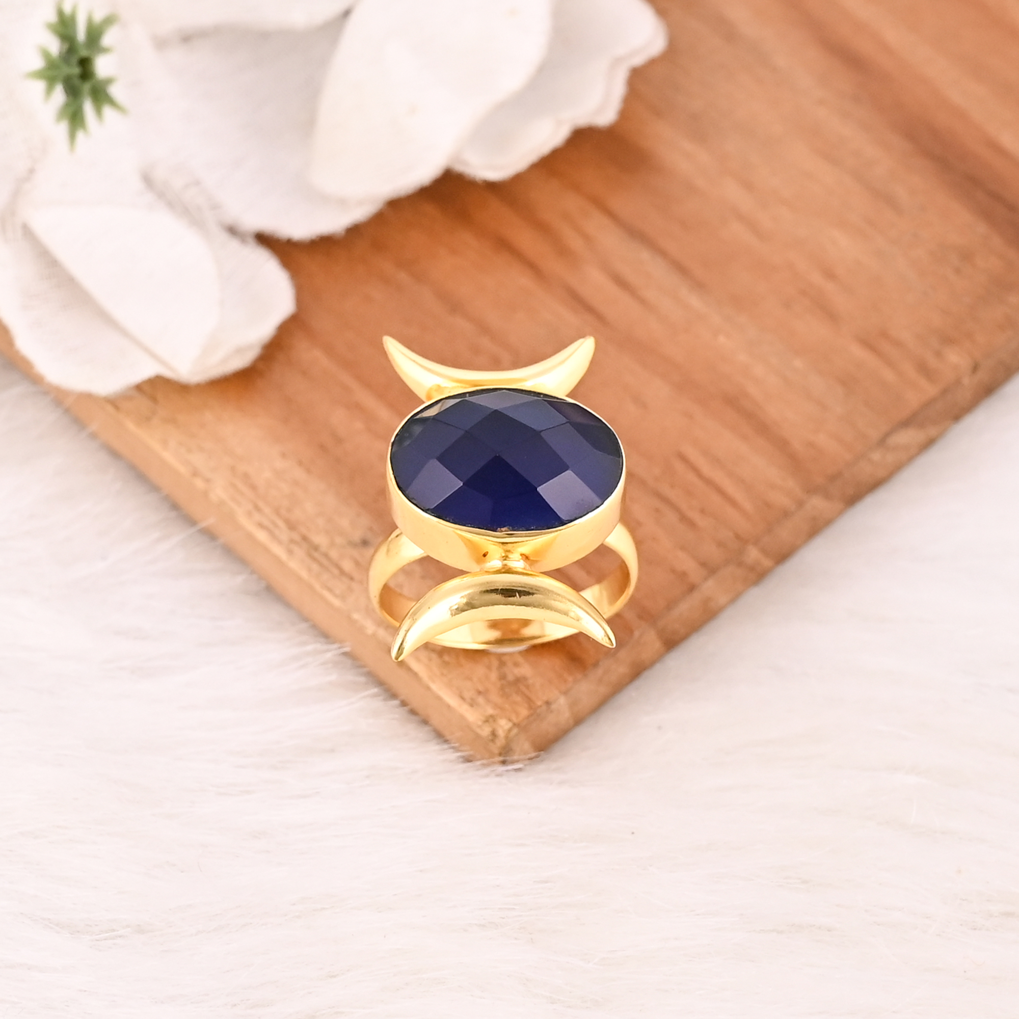 Ink Blue Hydro Fashion Ring for Women Stylish Daily Wear Accessory