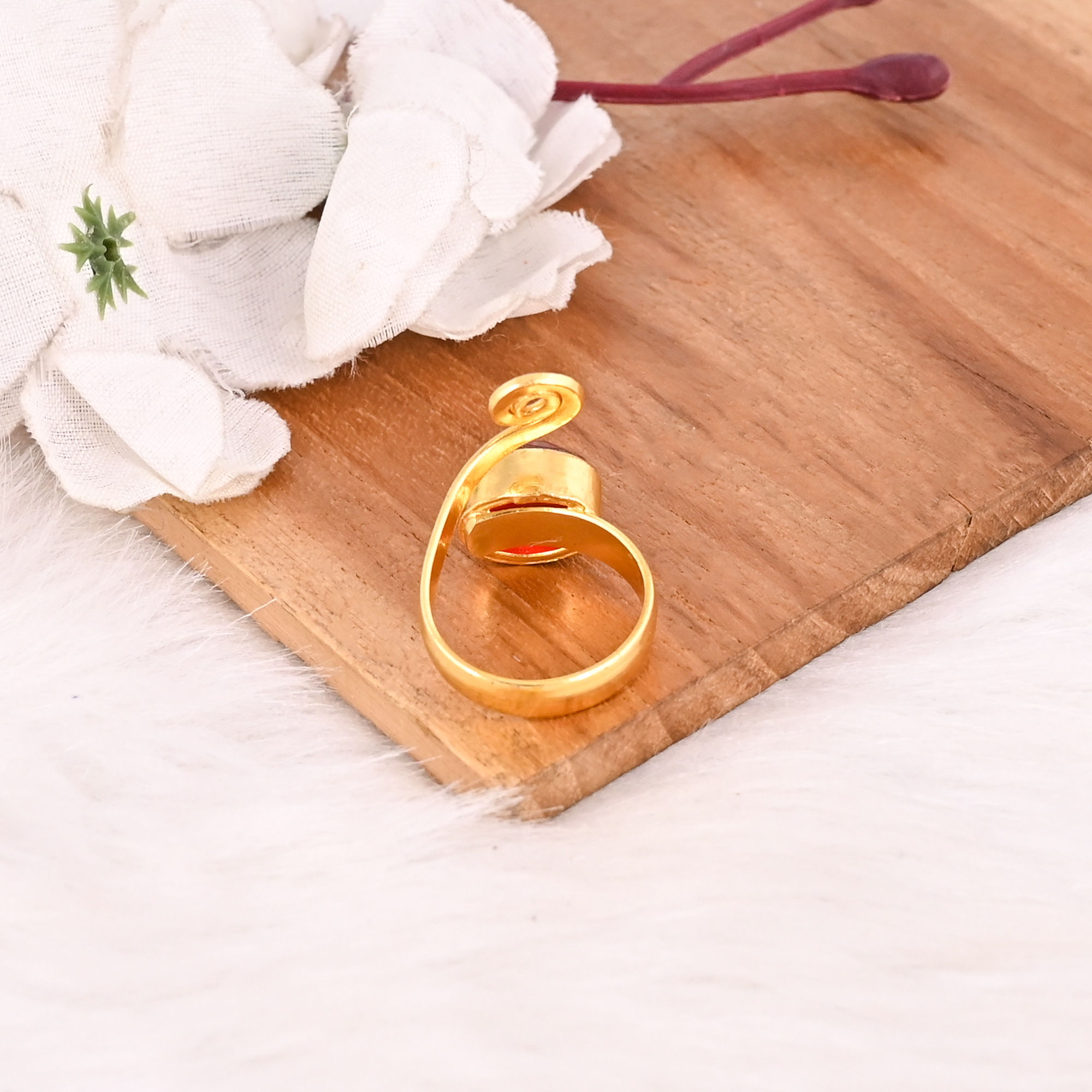 Handmade Nano Garnet Hydro Ring Handmade Gemstone Designer Jewelry for Women
