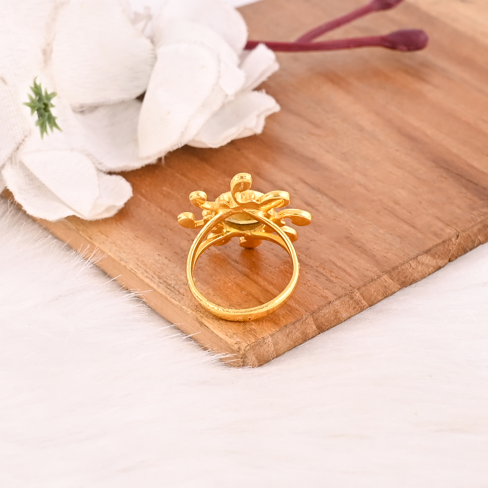 Natural Lemon Quartz Ring Handmade Gemstone Stylish Jewelry for Women