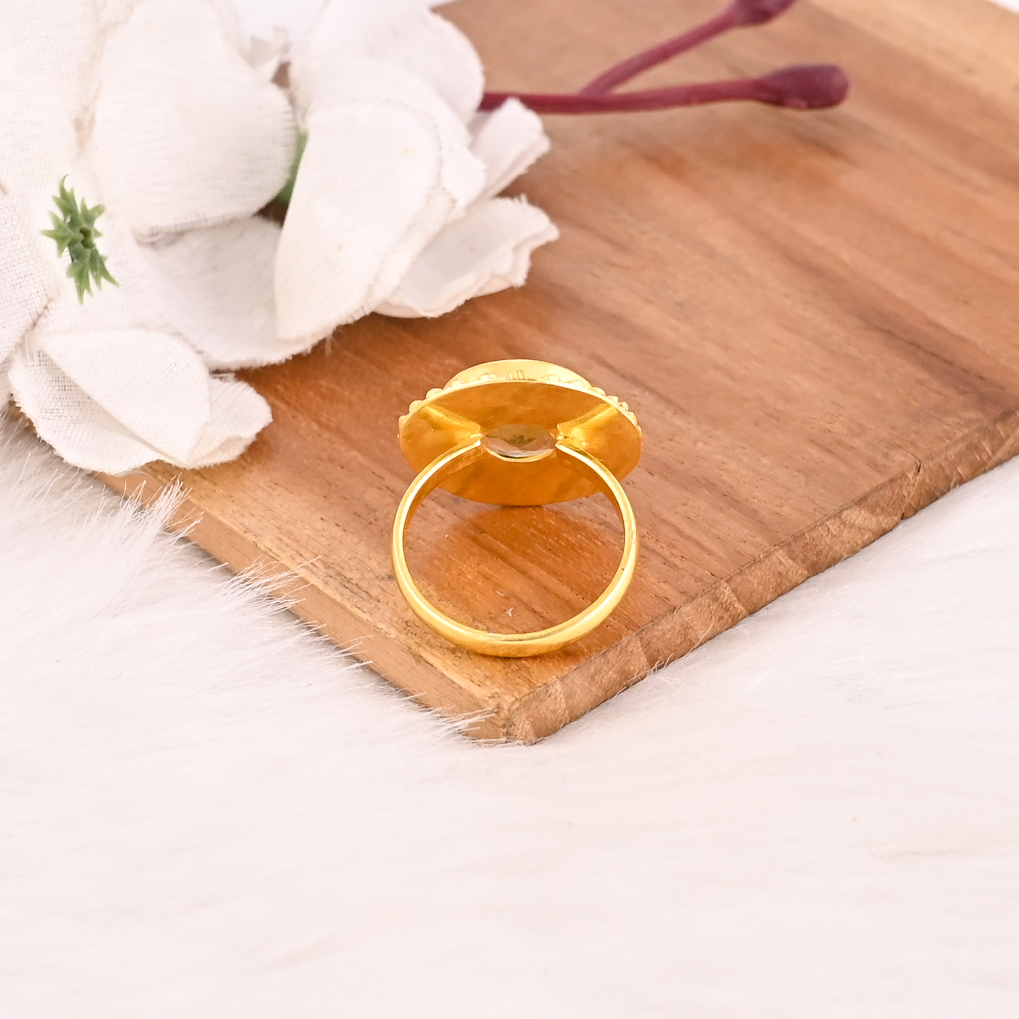 Fashion Lemon Hydro Brass Ring Handmade Gemstone Jewelry for Women