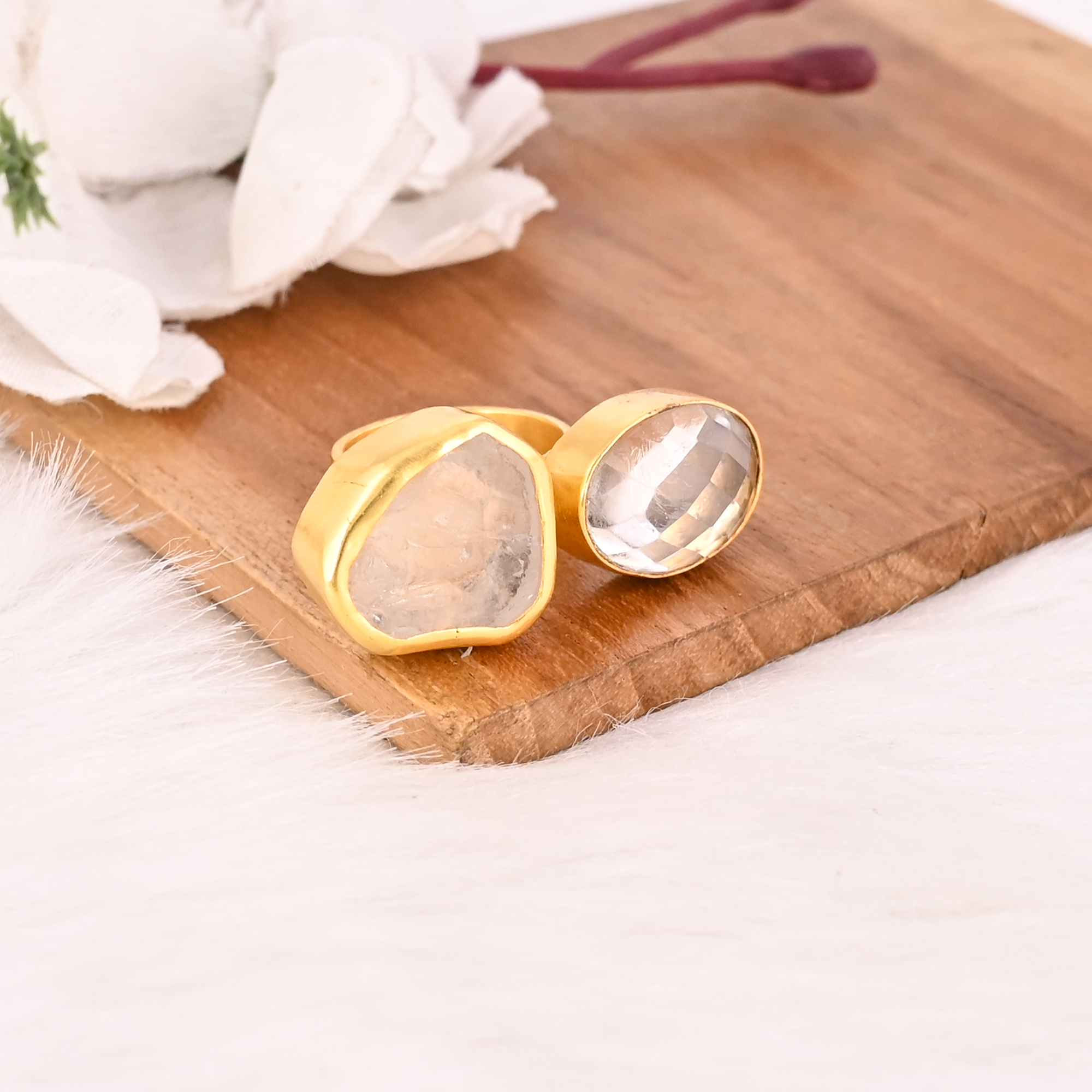 Modern Double Crystal Ring for Women Stylish Daily Wear Accessory