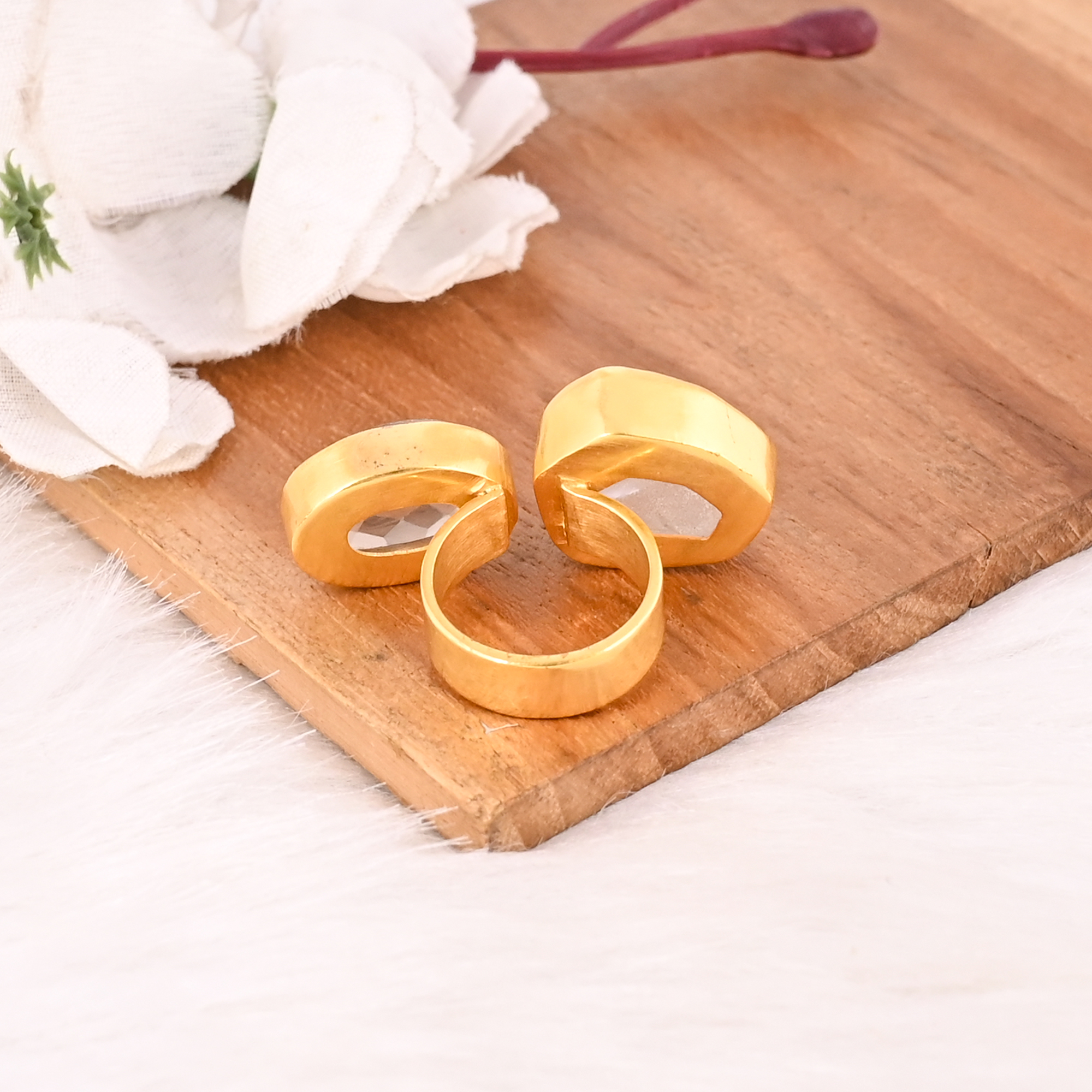 Modern Double Crystal Ring for Women Stylish Daily Wear Accessory
