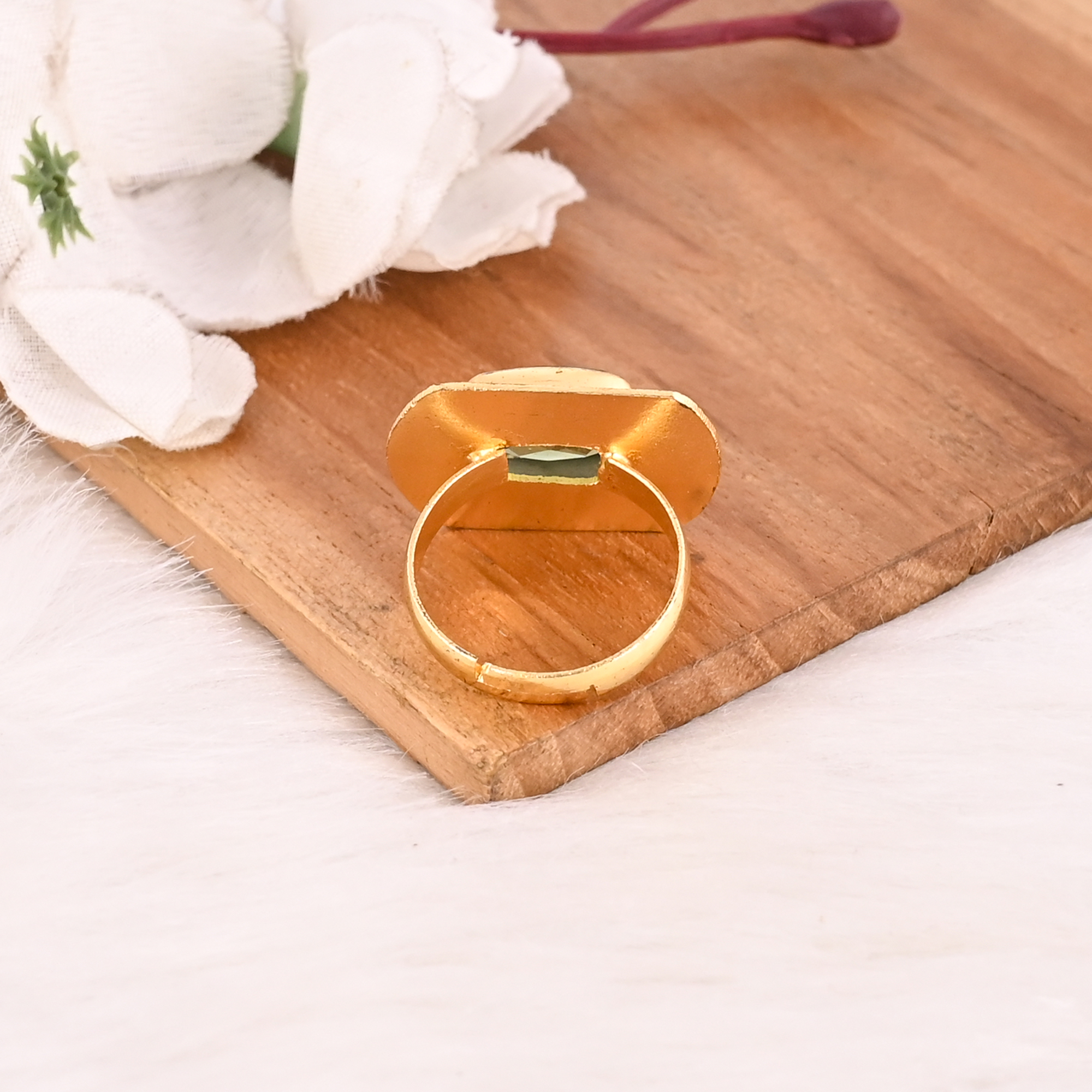 Fashion Peridot Hydro Gemstone Ring Handmade Stylish Jewelry for Women