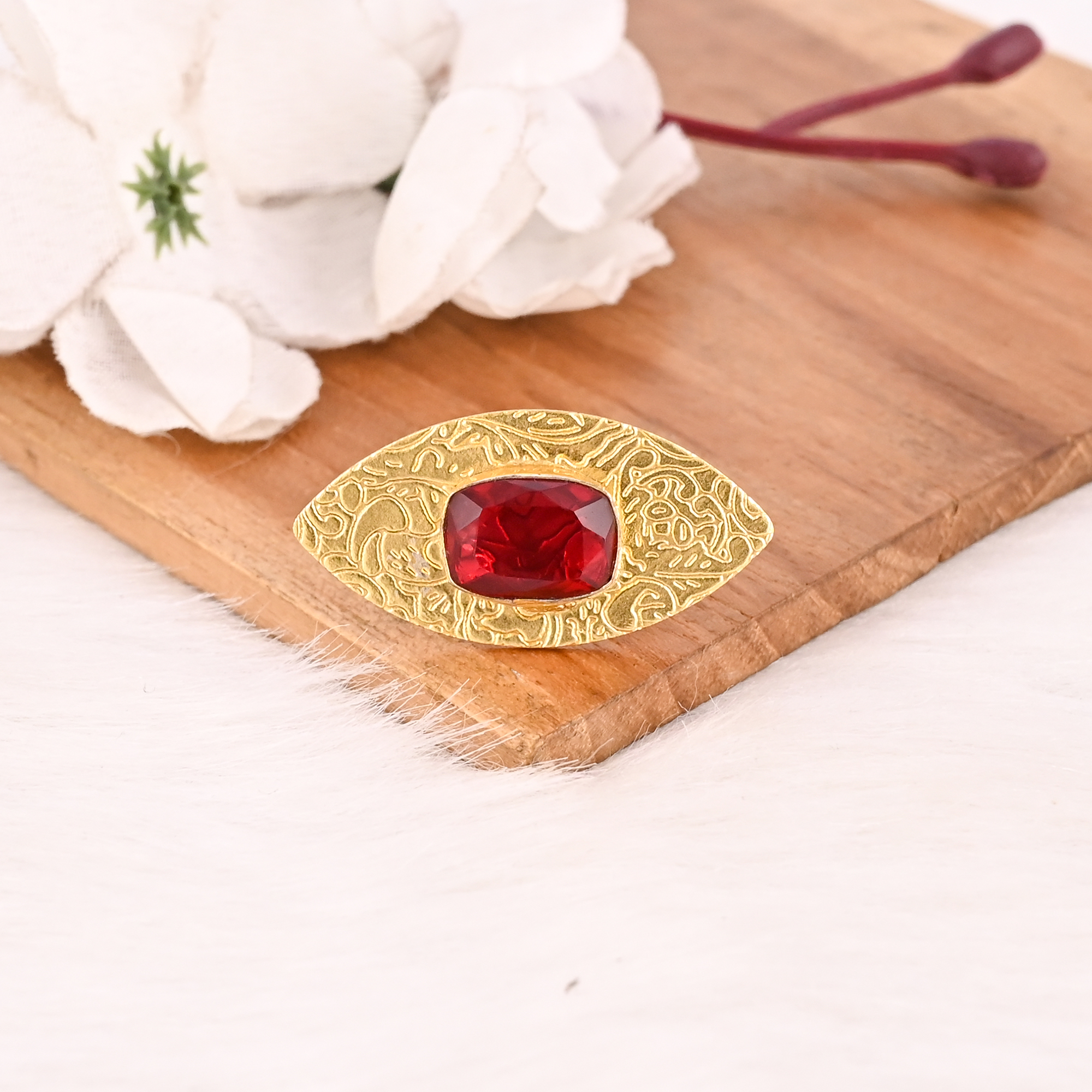 Garnet Hydro Ring Handmade Adjustable Fashion Jewelry for Women