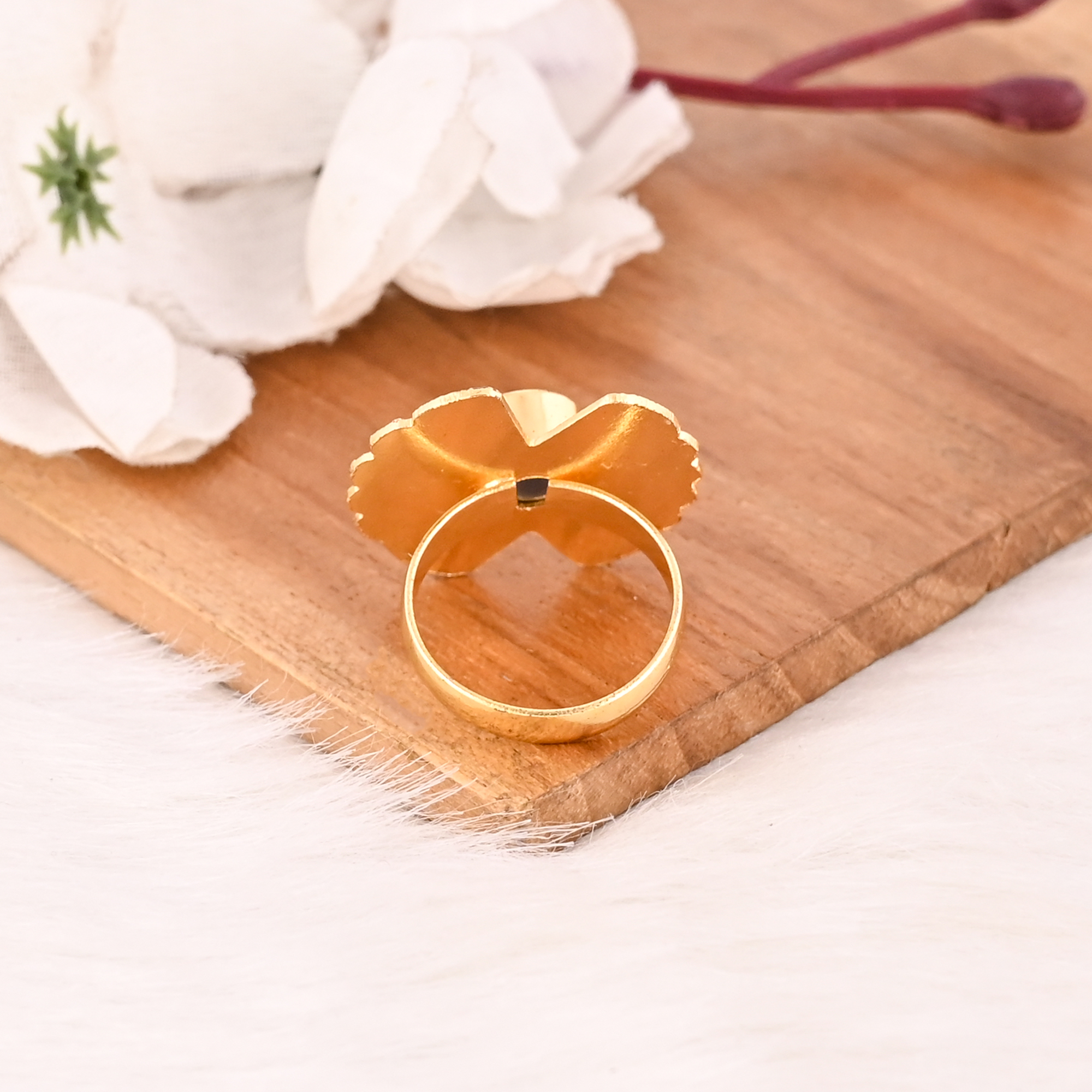 Purple Amethyst Hydro Ring for Women Gold Plated Adjustable Fashion Jewelry