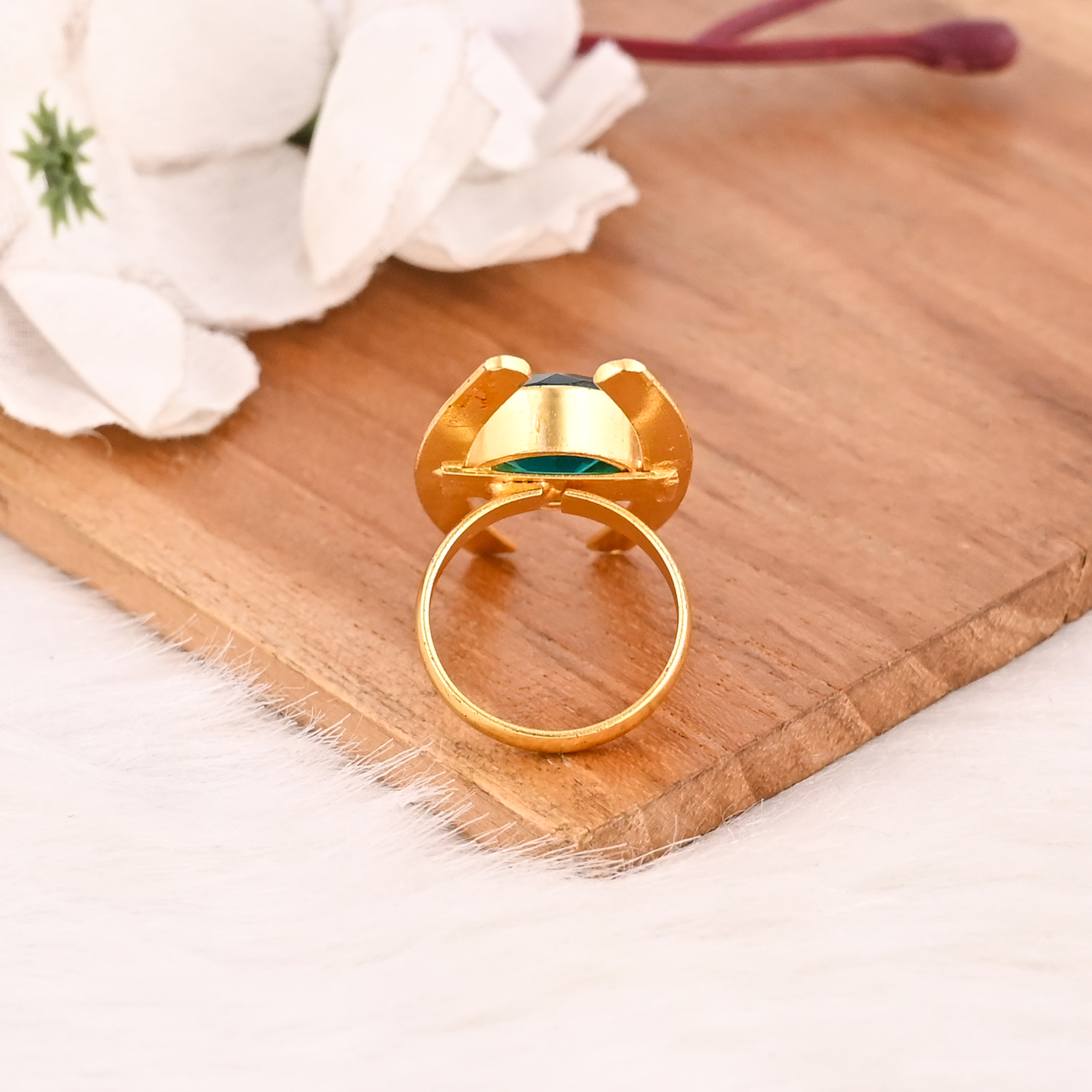 Elegant Apatite Hydro Stone Ring Stylish Gemstone Designer Jewelry for Women