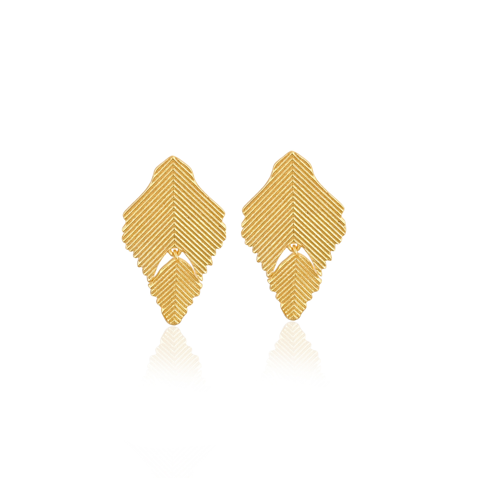 Yellow Gold Plated Brass Handmade Designer Stud Earring Wholesale Lot 25 Pairs