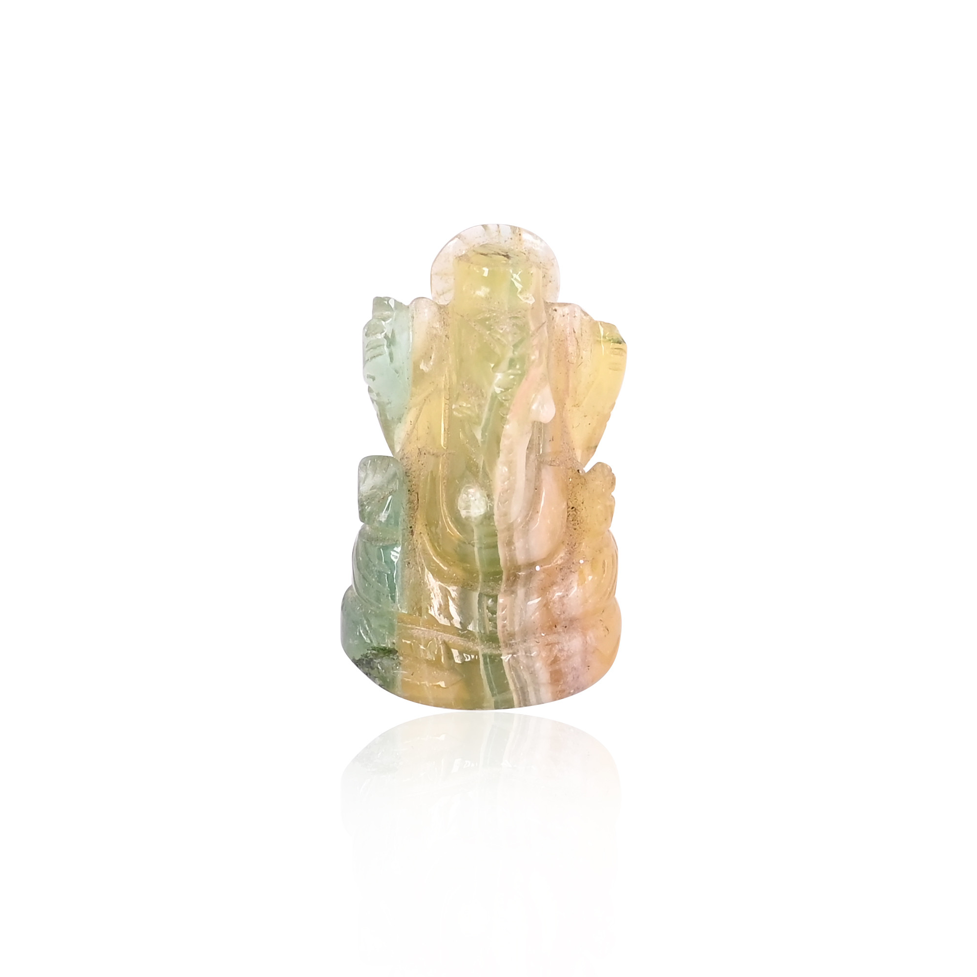 Natural Multi Fluorite 1255cts Ganesha Carving Gemstone Handcrafted Unique Stone Gift