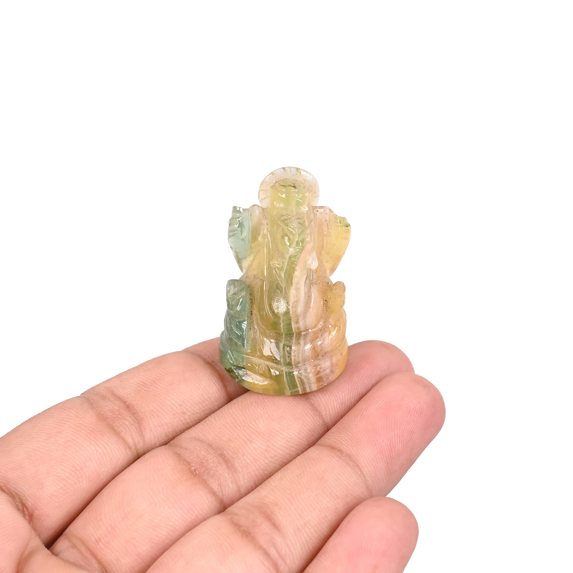 Natural Multi Fluorite 1255cts Ganesha Carving Gemstone Handcrafted Unique Stone Gift