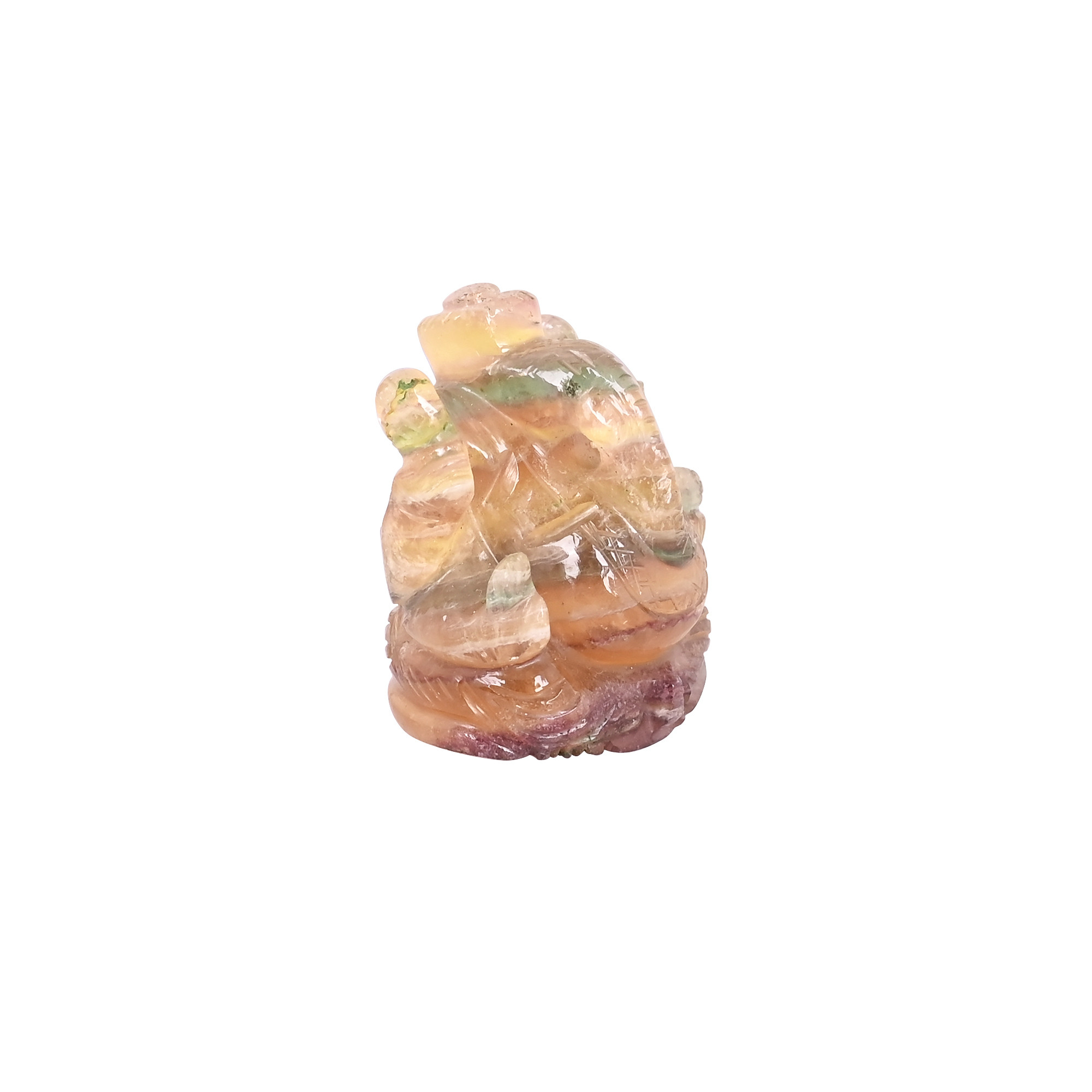 Natural Multi Fluorite Gemstone 3645 cts Ganesha Carving Handcrafted Unique Stone