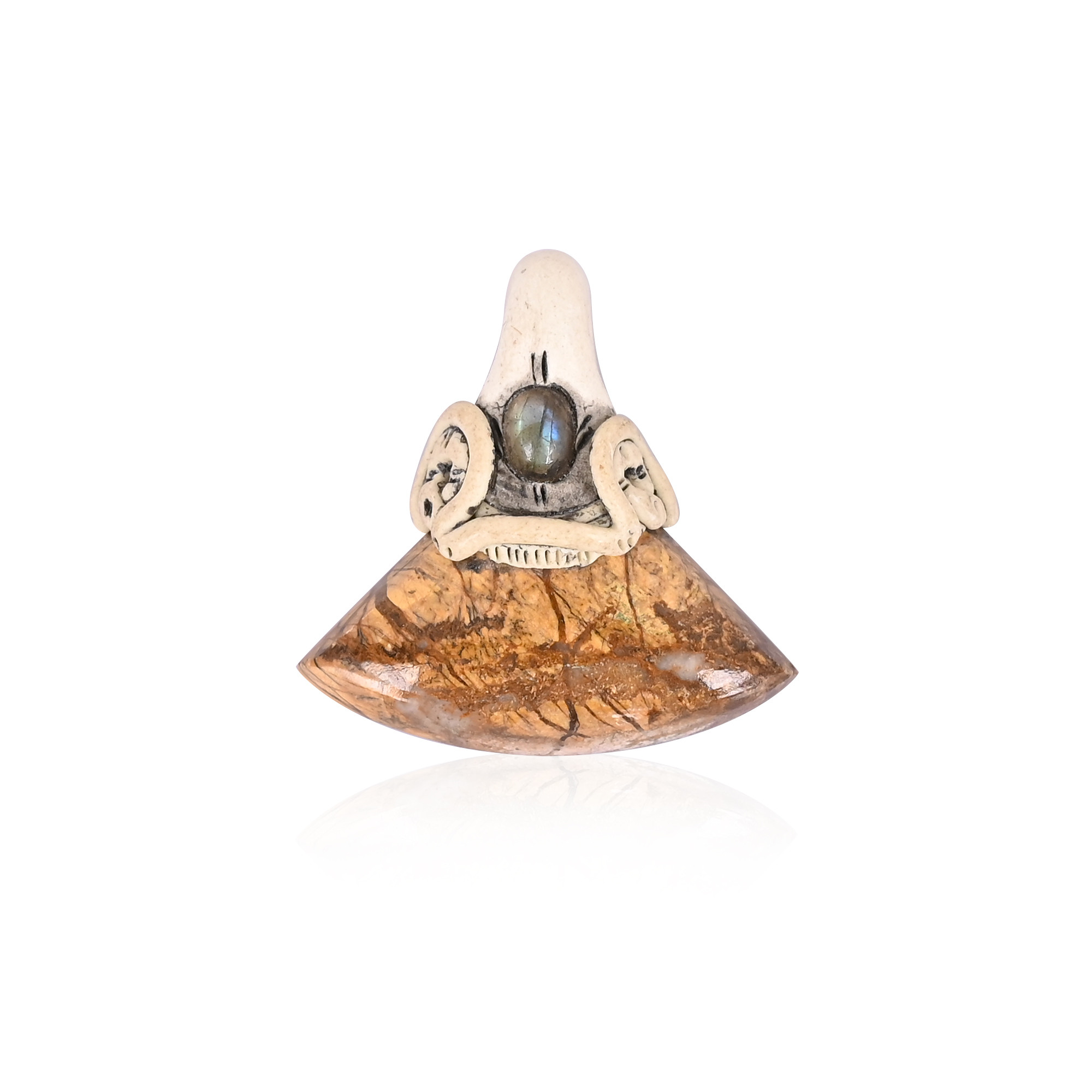 Clay Work Jasper Gemstone Handcrafted Stone Jewelry Jewelry Making Pendant Necklace Boho Jewelry