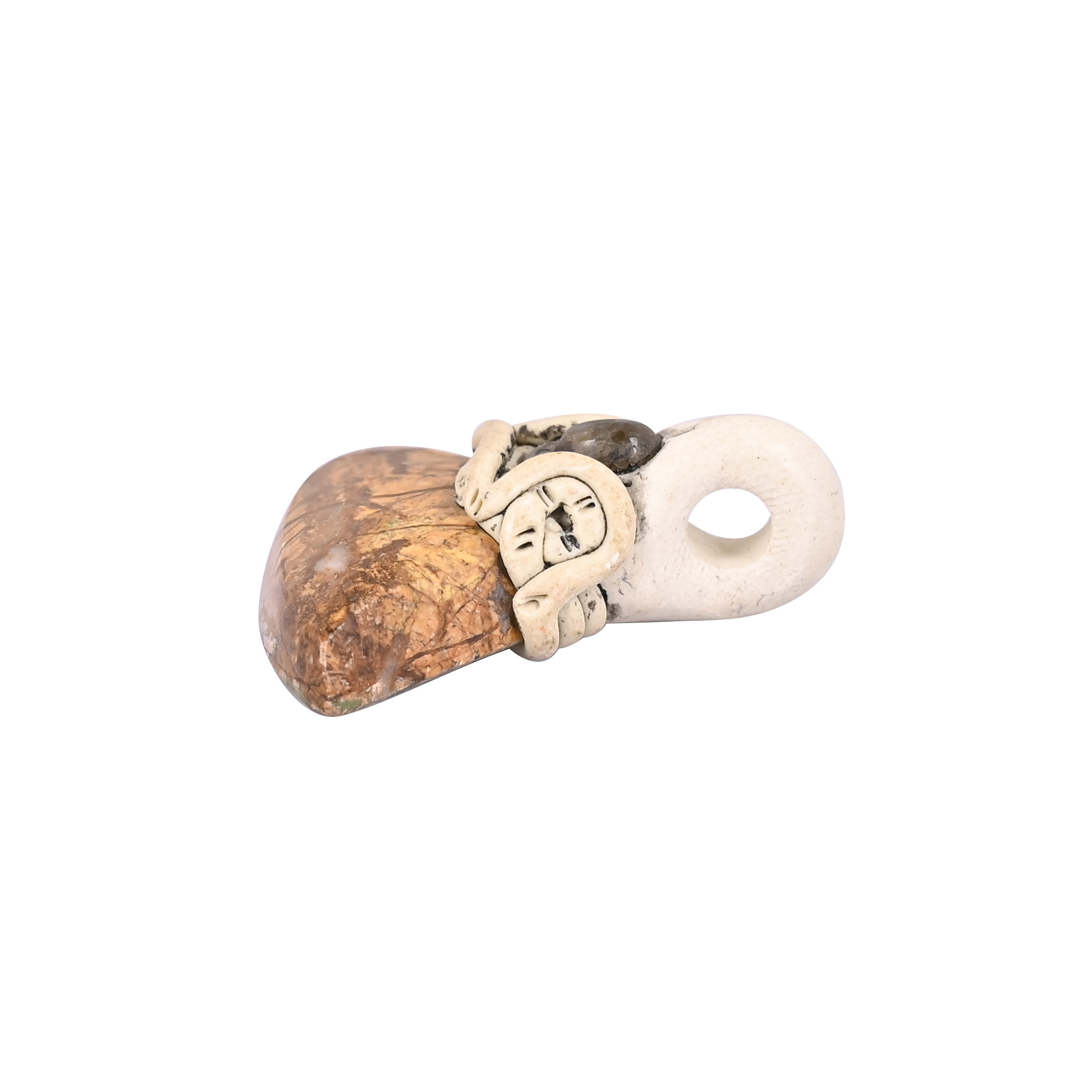 Clay Work Jasper Gemstone Handcrafted Stone Jewelry Jewelry Making Pendant Necklace Boho Jewelry