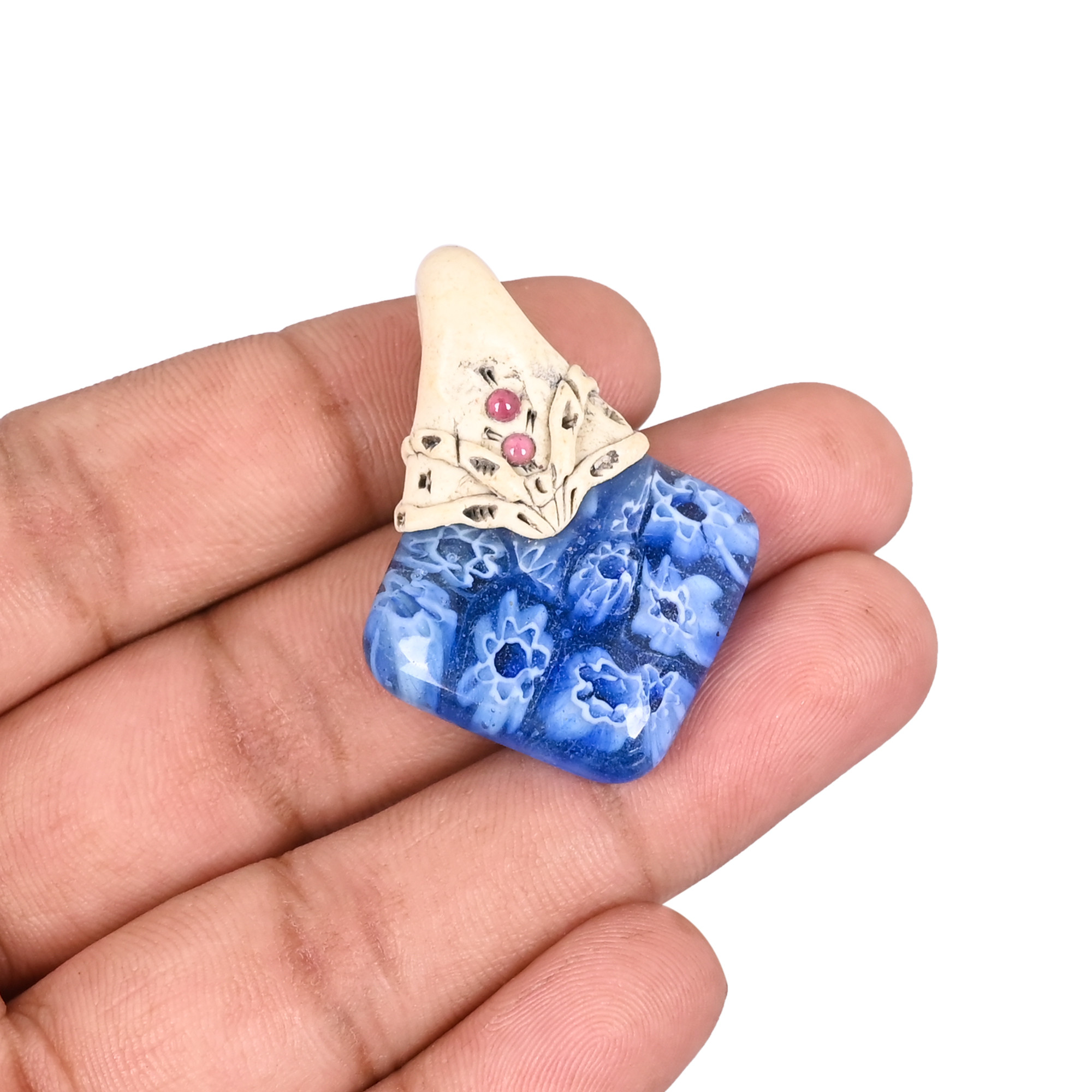 Clay Work Jasper Gemstone Handcrafted Stone Jewelry Jewelry Making Pendant Necklace Gift For Her